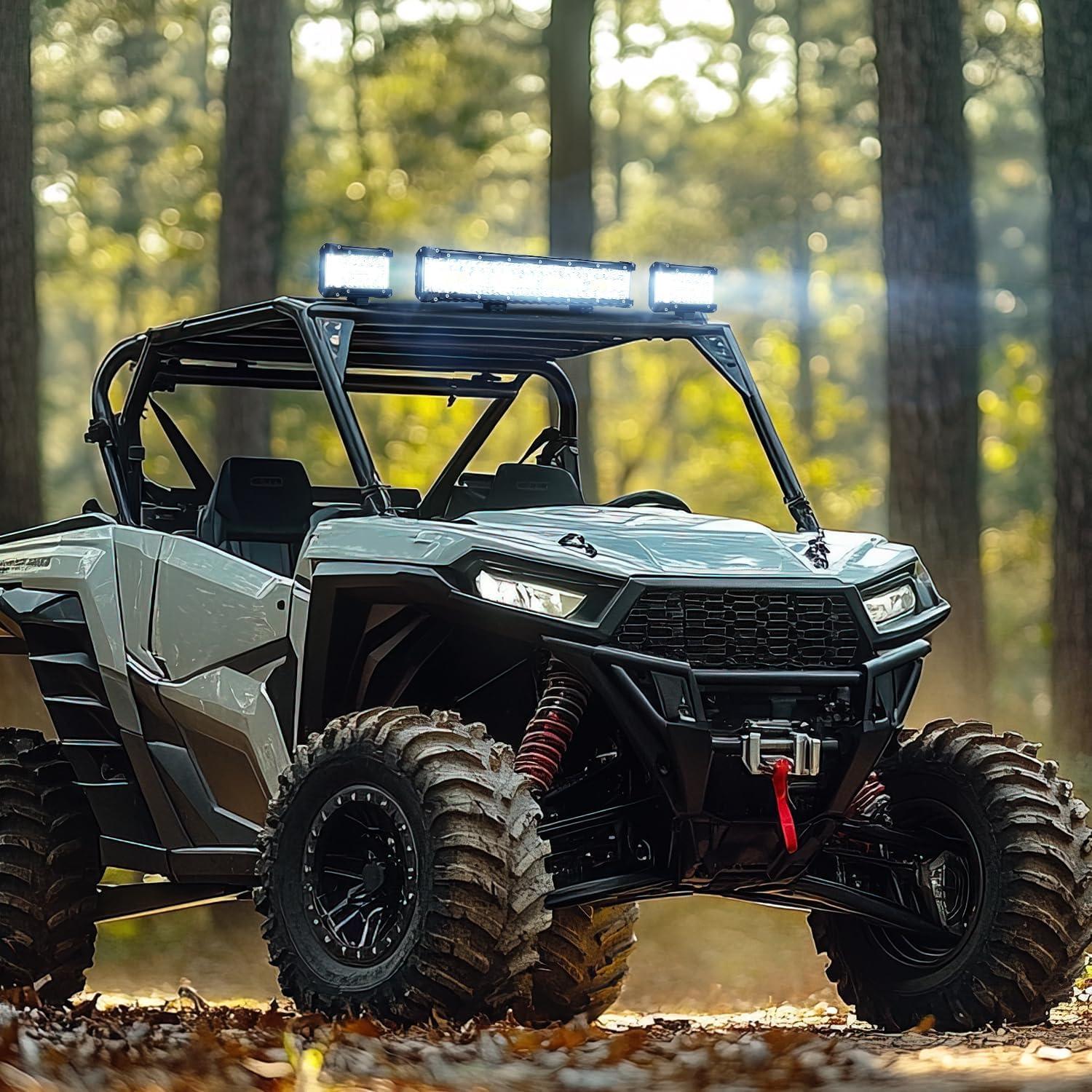 imageNilight Side Shooter Light Bar 12Inch Triple Row Spot Flood Combo Work Off Road Lighting on Truck SUV ATV UTV135Inch Side Shooter Light