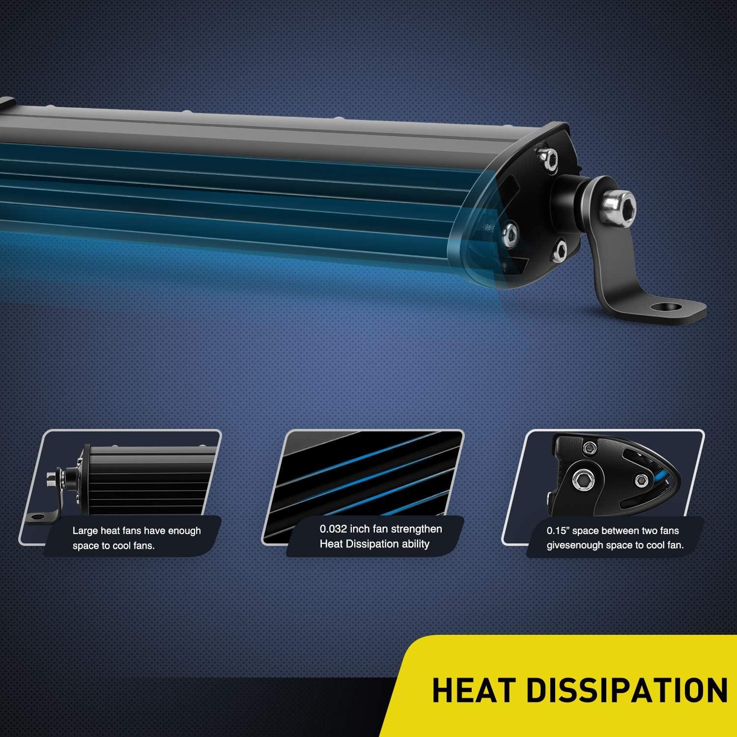 imageNilight Single Row LED Light Bar UltraSlim Spot Pods 2PCS 7 Inch 18W Fog Light Driving Work Roof Bumper Lighting for Offroad 4x4 Trucks Polaris RZR SUV ATV UTV2PCS 18W Flood Lights