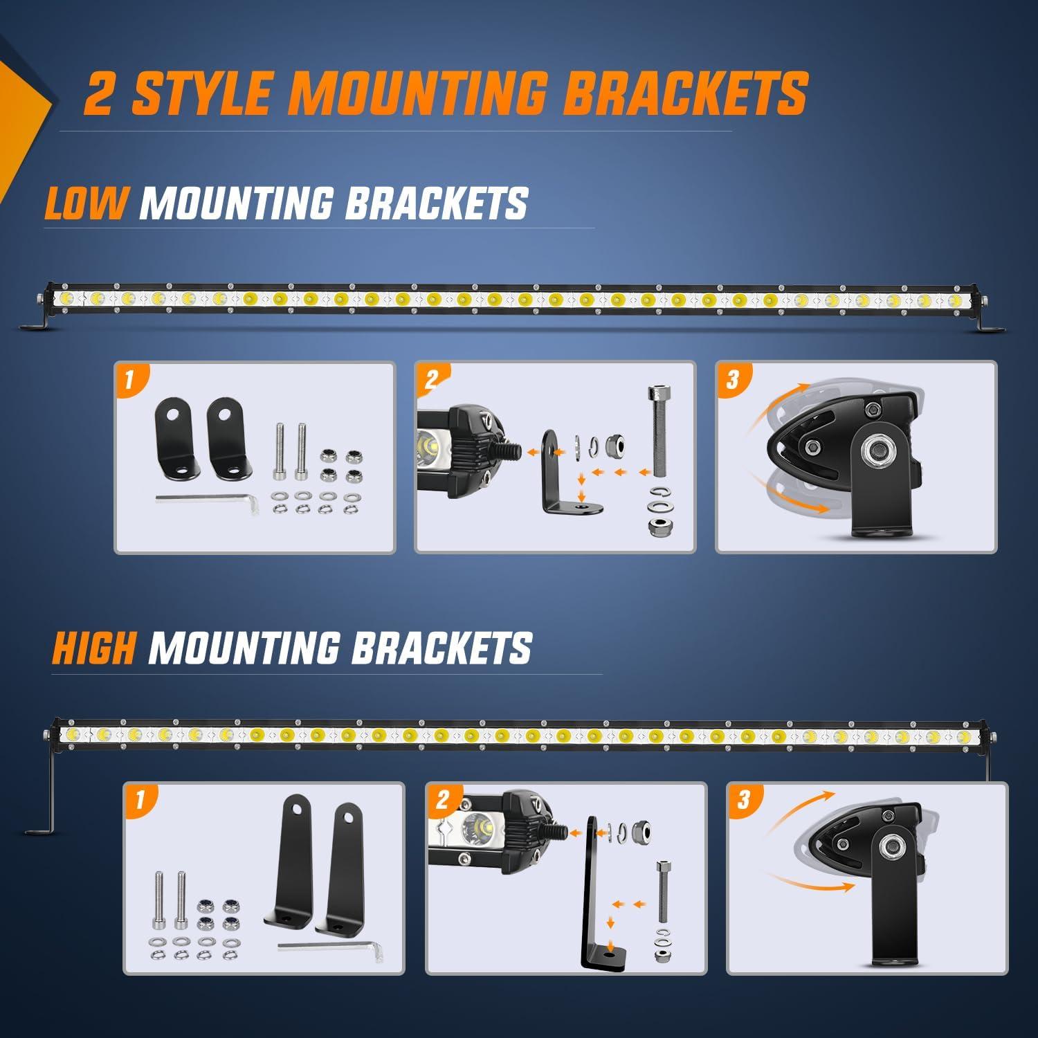 imageNilight Single Row LED Light Bar UltraSlim Spot Pods 2PCS 7 Inch 18W Fog Light Driving Work Roof Bumper Lighting for Offroad 4x4 Trucks Polaris RZR SUV ATV UTV31 Inch Flood Spot Lights