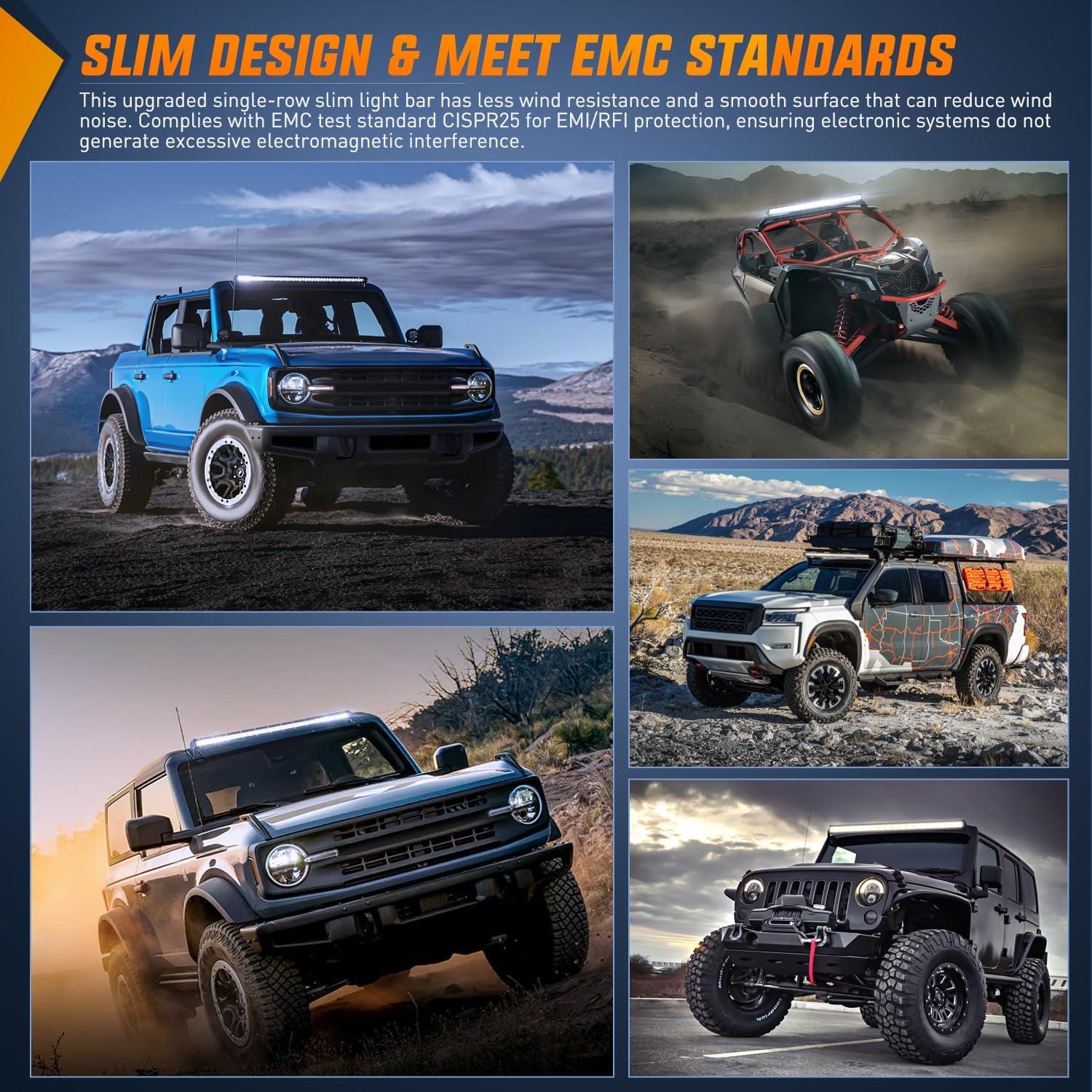 imageNilight Single Row LED Light Bar UltraSlim Spot Pods 2PCS 7 Inch 18W Fog Light Driving Work Roof Bumper Lighting for Offroad 4x4 Trucks Polaris RZR SUV ATV UTV31 Inch Flood Spot Lights