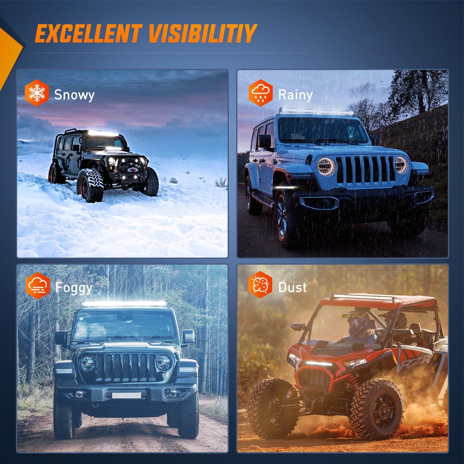 imageNilight Slim LED Light Bar 40 Inch 104LED Single Row Spot Flood Combo Fog Lights Driving Light Work Lights Roof Bumper Lamp Offroad Lighting for 4x4 Trucks SUV ATV UTVWhite 40Inch 104LED Slim