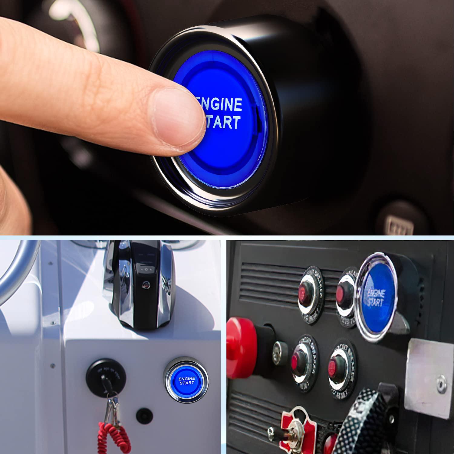 imageNilight Start Engine Button 12V DC 50A SPST on Off Momentary Switch Red Car Start Engine Button Stater Push Start Ignition Switch for Racing Sport Cars Trucks 2 Years WarrantyBlue Start Engine Button