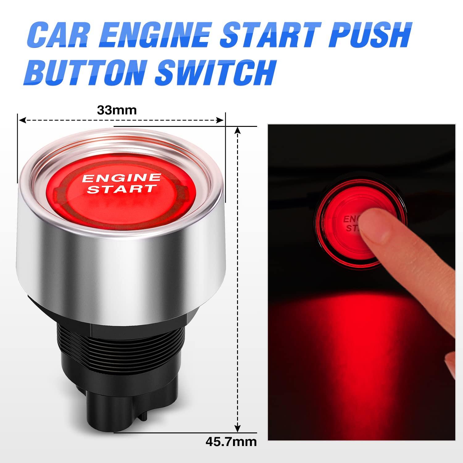 imageNilight Start Engine Button 12V DC 50A SPST on Off Momentary Switch Red Car Start Engine Button Stater Push Start Ignition Switch for Racing Sport Cars Trucks 2 Years WarrantyRed 5 in 1 Panel