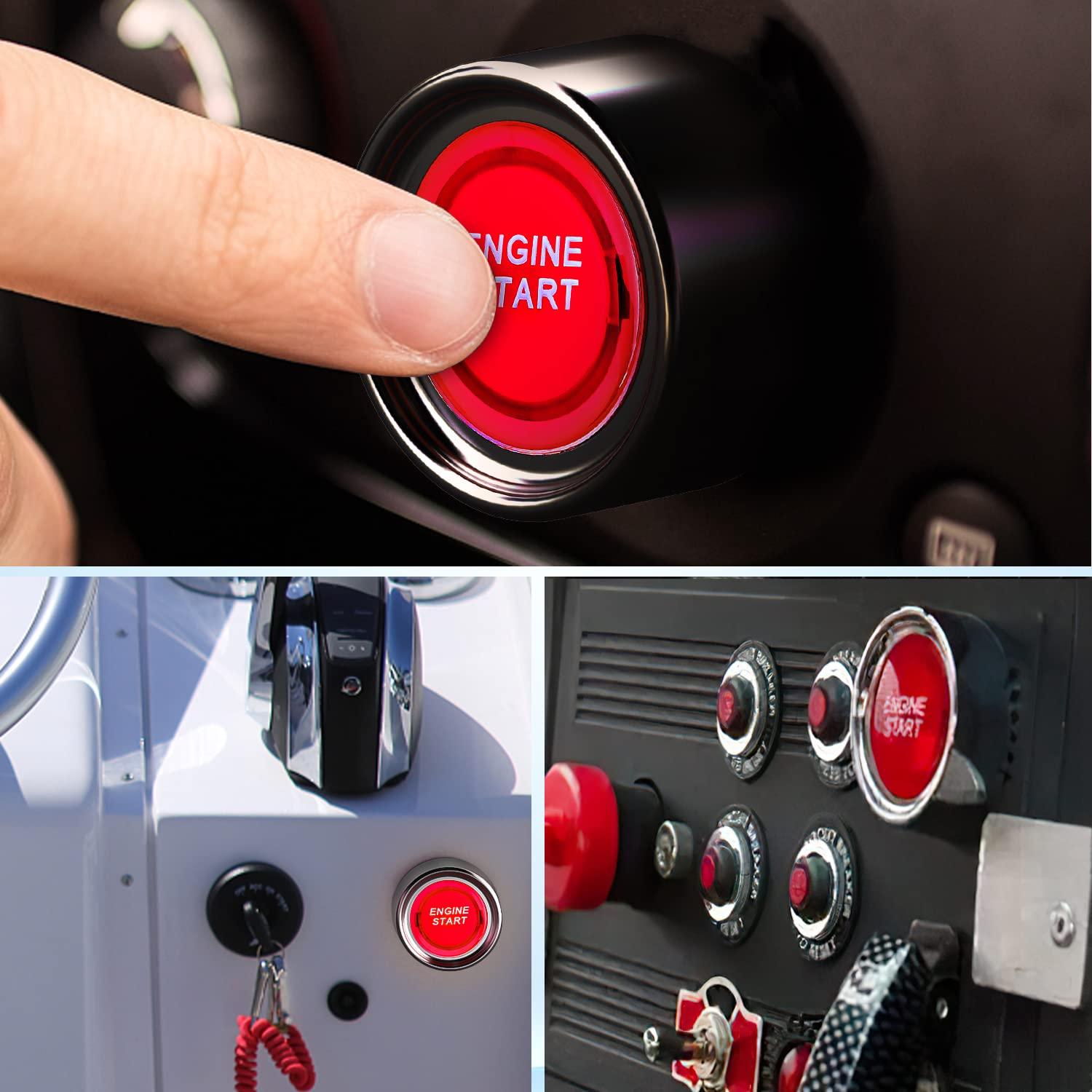 imageNilight Start Engine Button 12V DC 50A SPST on Off Momentary Switch Red Car Start Engine Button Stater Push Start Ignition Switch for Racing Sport Cars Trucks 2 Years WarrantyRed Start Engine Button