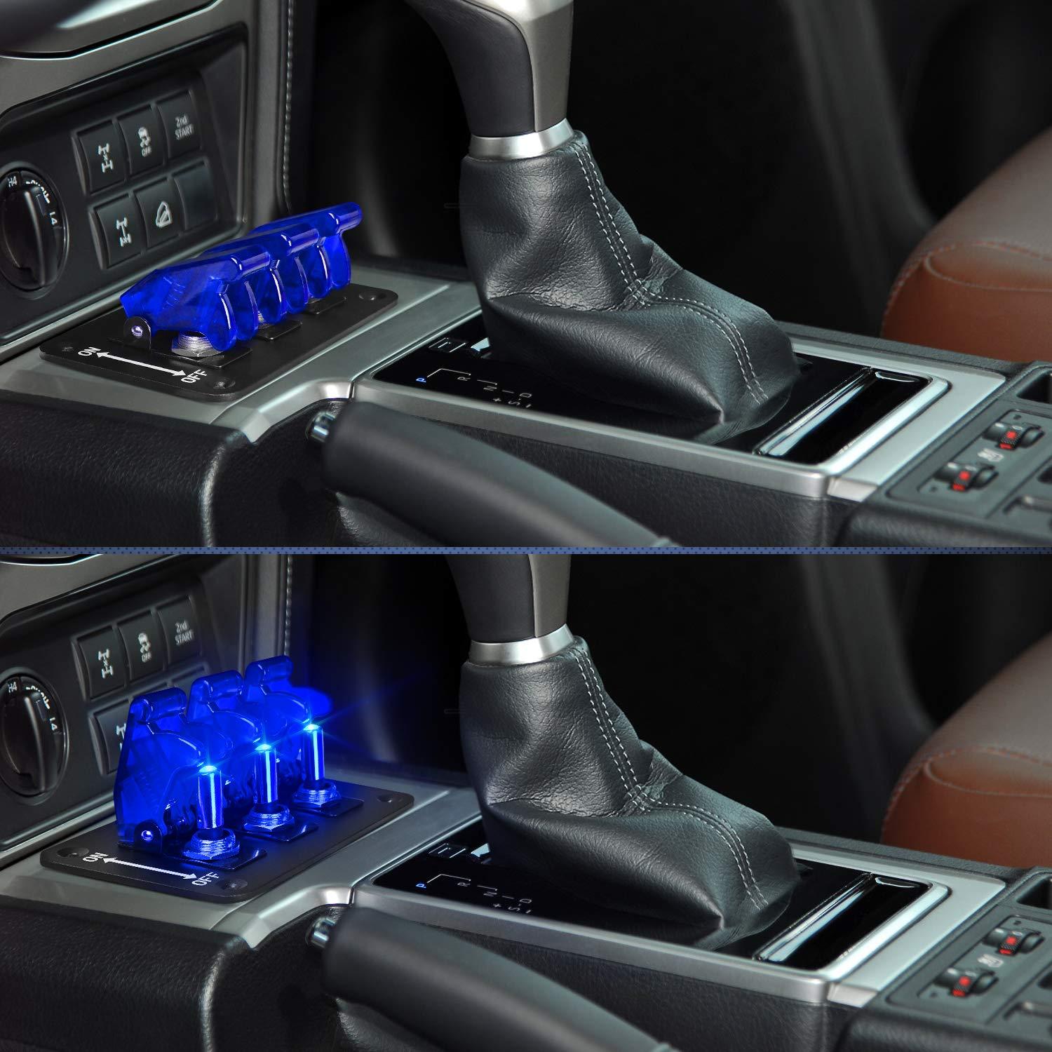 imageNilight Start Engine Button 12V DC 50A SPST on Off Momentary Switch Red Car Start Engine Button Stater Push Start Ignition Switch for Racing Sport Cars Trucks 2 Years WarrantyBlue 3 Gang