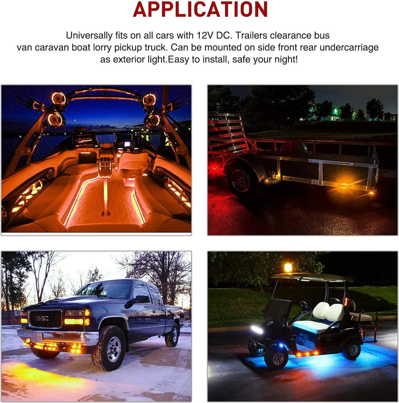 imageNilight TL03 10 PCS 34 Round Clearance LED Front Rear Side Indicator Bullet Marker Light for Truck RV Car Bus Trailer Van Caravan Boat 12V Amber10pcs Amber