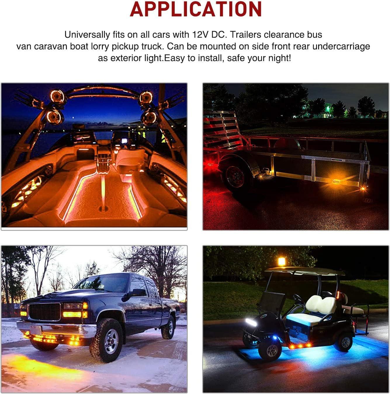 imageNilight TL03 10 PCS 34 Round Clearance LED Front Rear Side Indicator Bullet Marker Light for Truck RV Car Bus Trailer Van Caravan Boat 12V Amber10pcs Amber