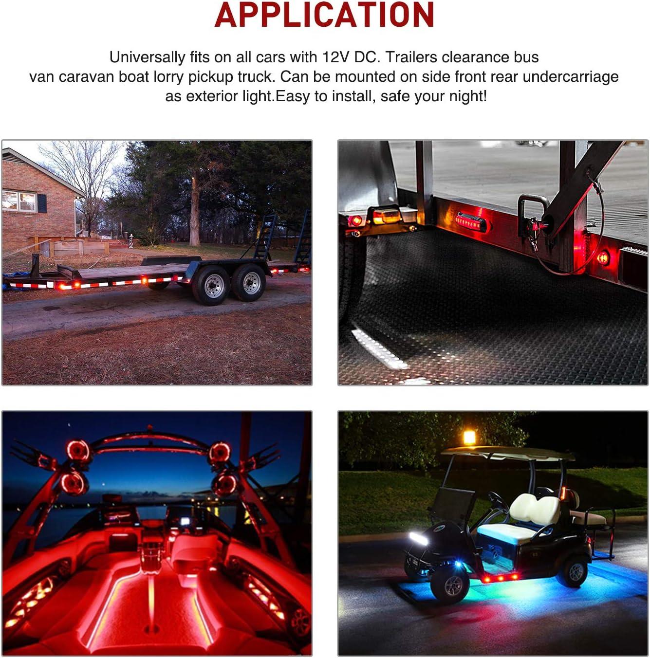 imageNilight TL03 10 PCS 34 Round Clearance LED Front Rear Side Indicator Bullet Marker Light for Truck RV Car Bus Trailer Van Caravan Boat 12V Amber10pcs Red