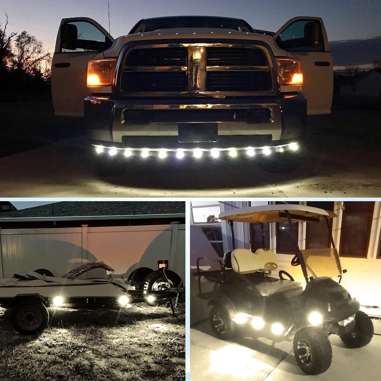 imageNilight TL03 10 PCS 34 Round Clearance LED Front Rear Side Indicator Bullet Marker Light for Truck RV Car Bus Trailer Van Caravan Boat 12V Amber10pcs White