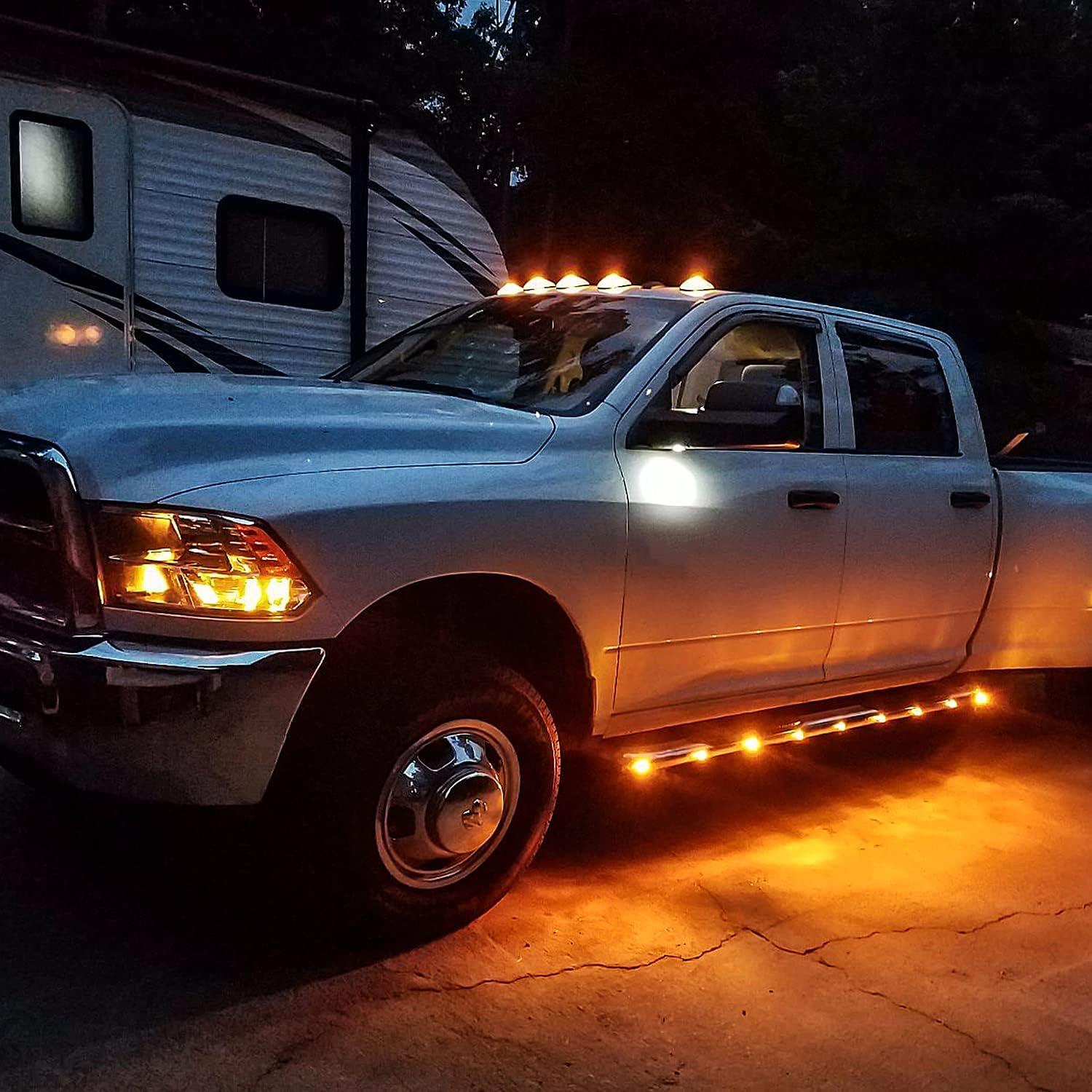 imageNilight TL03 10 PCS 34 Round Clearance LED Front Rear Side Indicator Bullet Marker Light for Truck RV Car Bus Trailer Van Caravan Boat 12V Amber50Pcs Amber