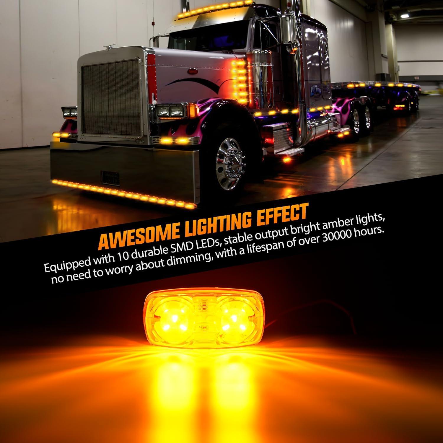 imageNilight TL03 10 PCS 34 Round Clearance LED Front Rear Side Indicator Bullet Marker Light for Truck RV Car Bus Trailer Van Caravan Boat 12V Amber5Pcs Amber