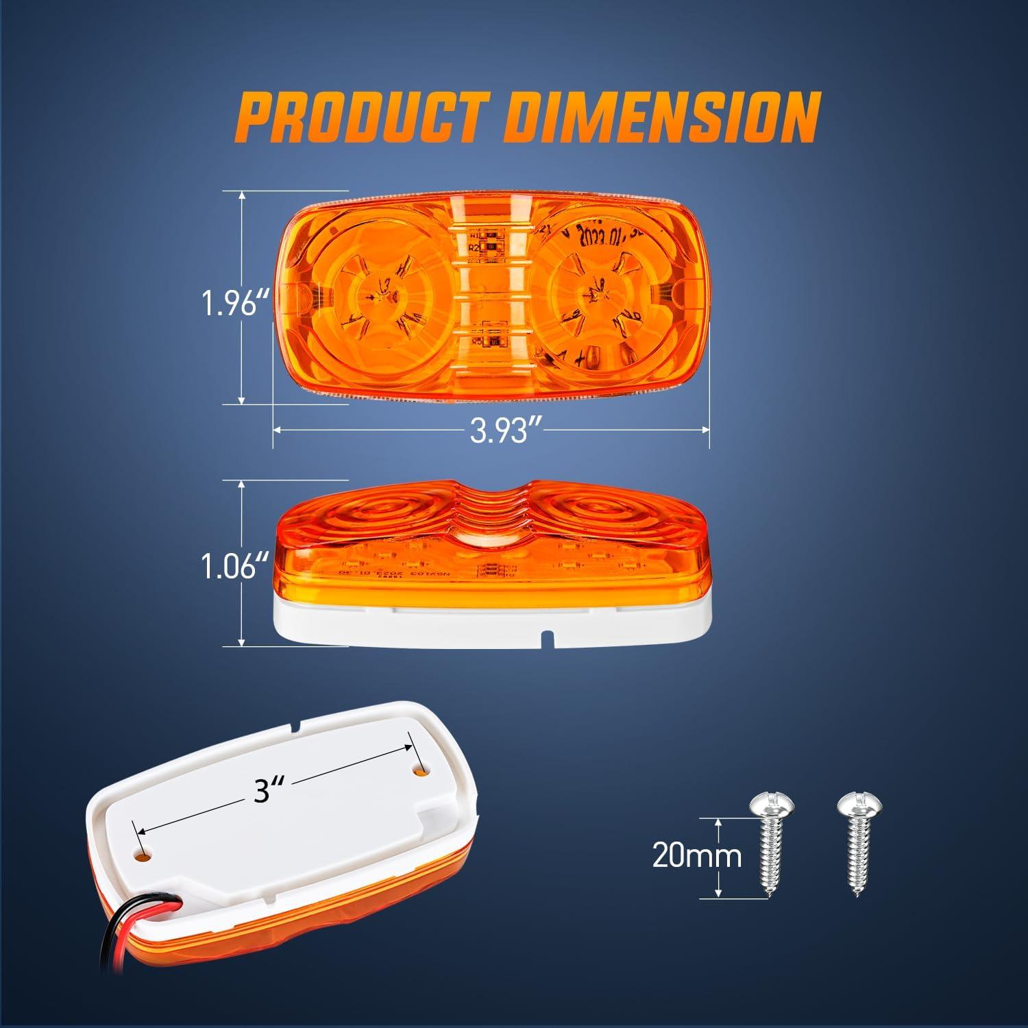 imageNilight TL03 10 PCS 34 Round Clearance LED Front Rear Side Indicator Bullet Marker Light for Truck RV Car Bus Trailer Van Caravan Boat 12V Amber5Pcs Amber