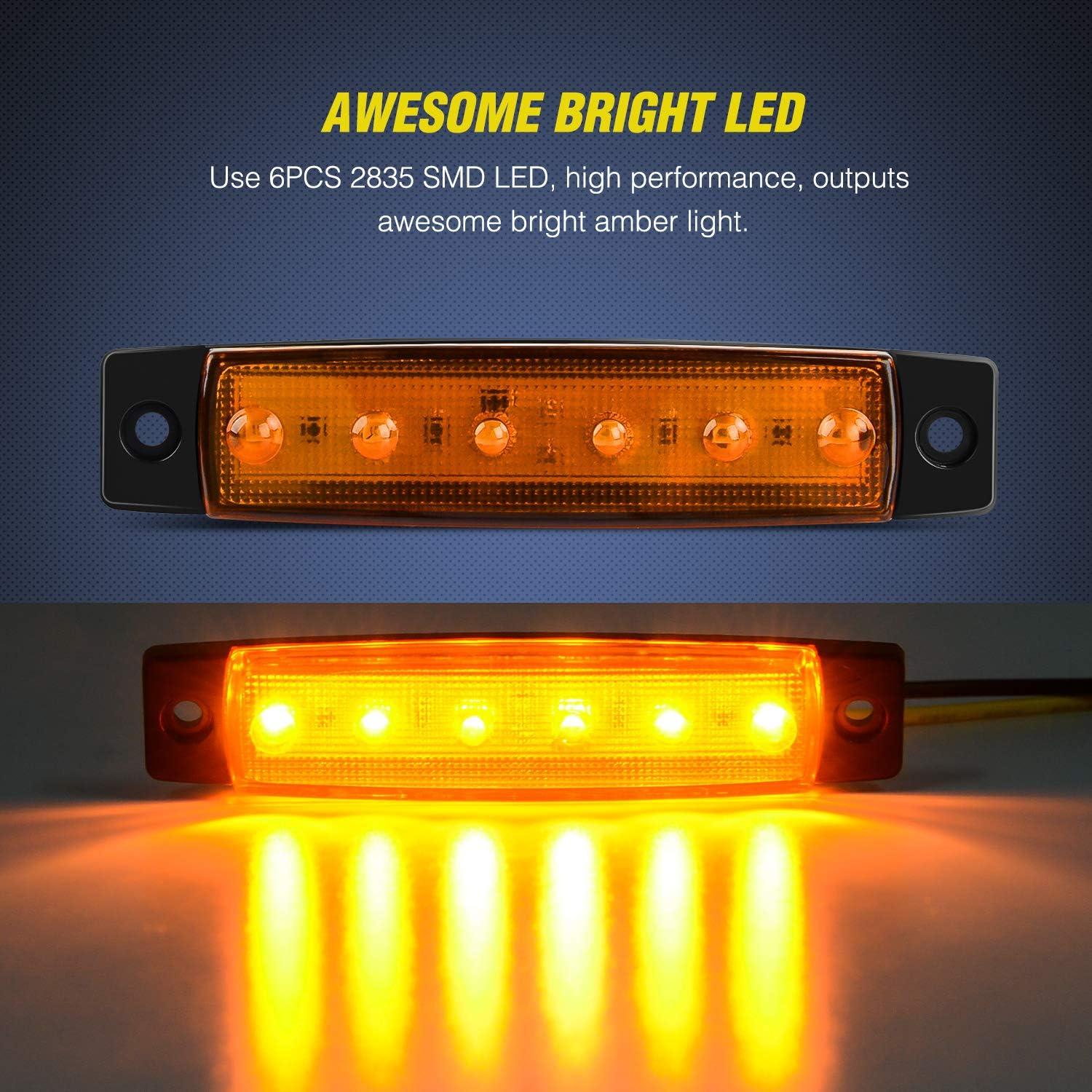 imageNilight TL14 10PCS 38 6 Amber Indicator Rear Side Truck Trailer RV Cab Boat Bus Lorry LED Marker Clearance LightAmber