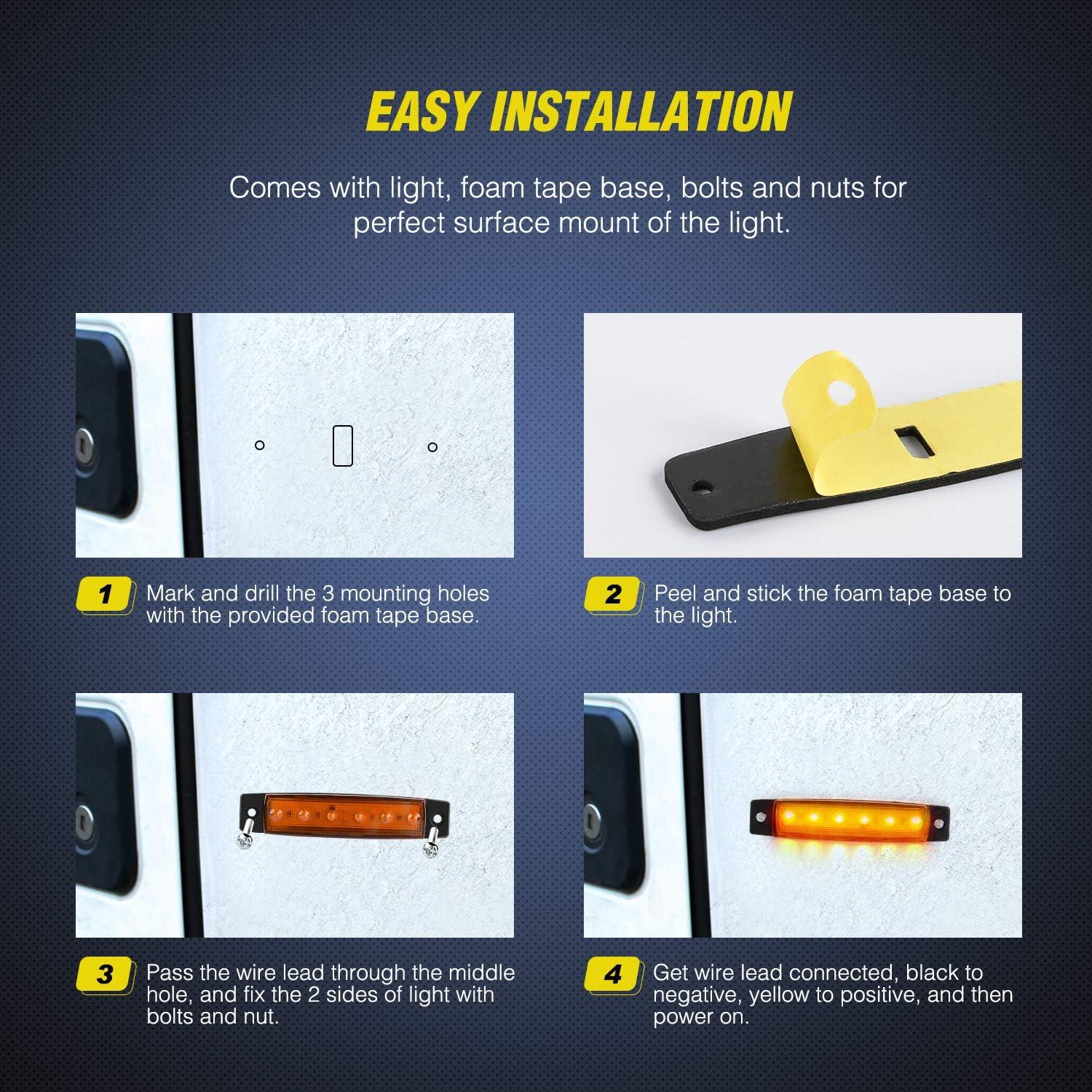 imageNilight TL14 10PCS 38 6 Amber Indicator Rear Side Truck Trailer RV Cab Boat Bus Lorry LED Marker Clearance LightAmber