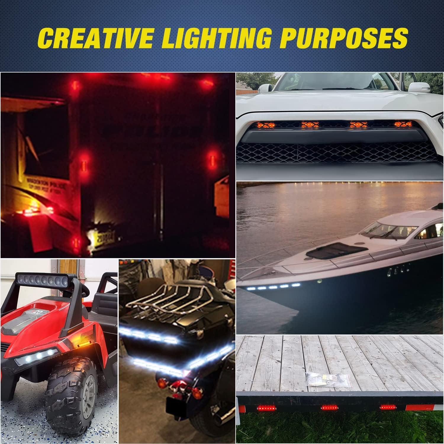 imageNilight TL14 10PCS 38 6 Amber Indicator Rear Side Truck Trailer RV Cab Boat Bus Lorry LED Marker Clearance LightAmber Red White 30Pcs