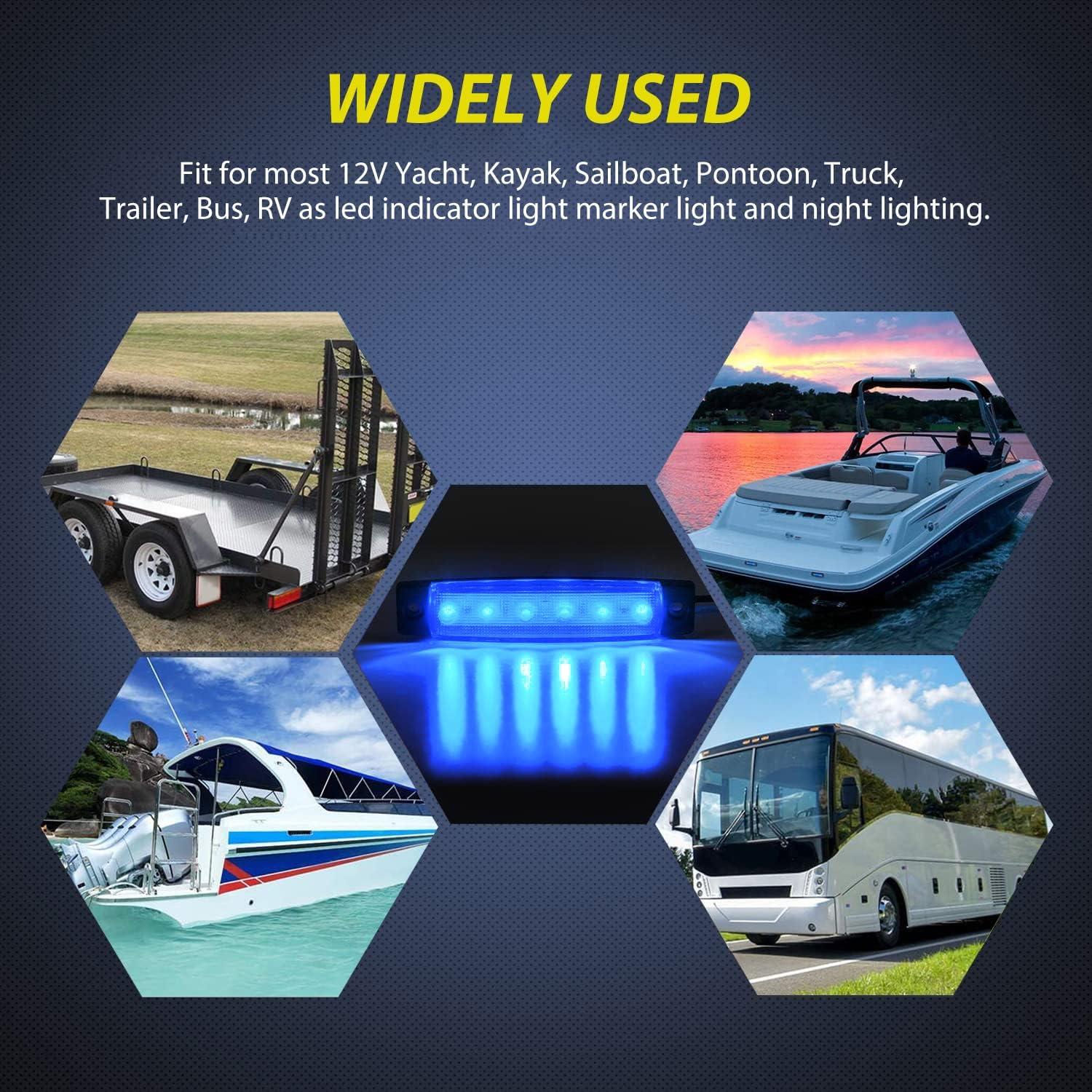imageNilight TL14 10PCS 38 6 Amber Indicator Rear Side Truck Trailer RV Cab Boat Bus Lorry LED Marker Clearance LightBlue