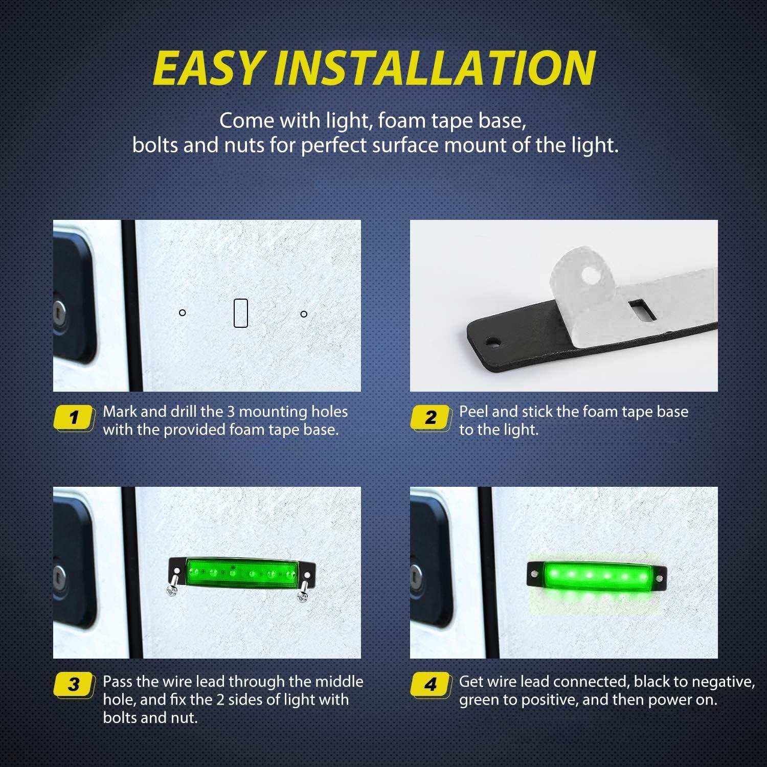 imageNilight TL14 10PCS 38 6 Amber Indicator Rear Side Truck Trailer RV Cab Boat Bus Lorry LED Marker Clearance LightRed Green