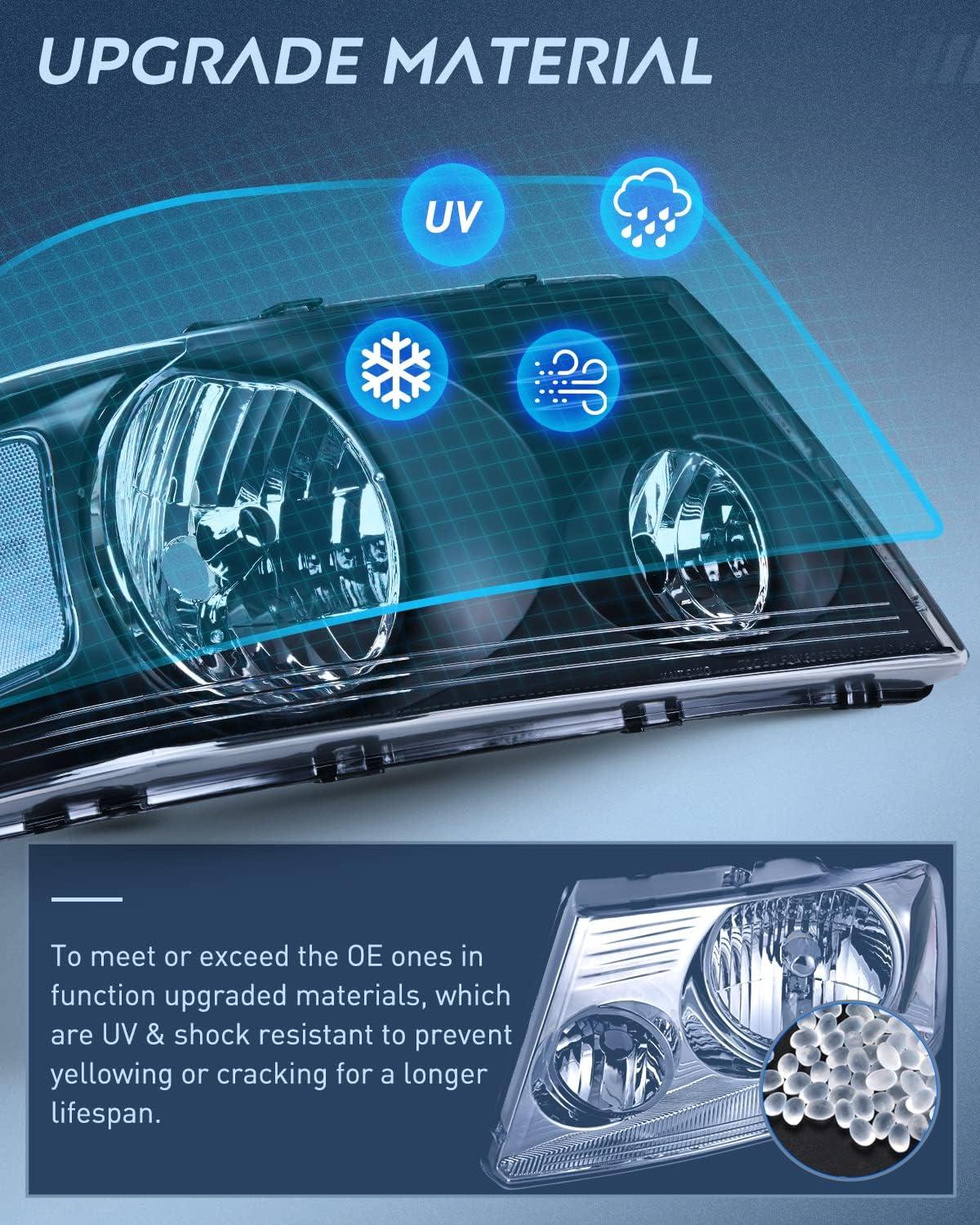 imageNilight Taillight Assembly Compatible with 2004 2005 2006 2007 2008 Ford F150 Rear Tail Light Lamp Replacement OE Style Driver Side and Passenger SideBlack Housing Clear Reflector