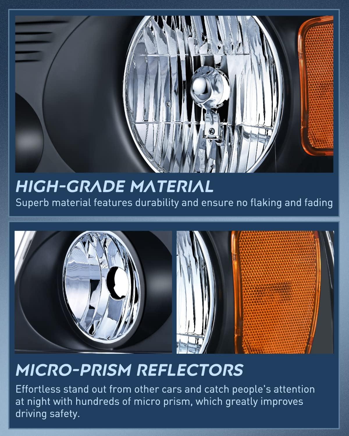 imageNilight Taillight Assembly Compatible with 2004 2005 2006 2007 2008 Ford F150 Rear Tail Light Lamp Replacement OE Style Driver Side and Passenger SideBlack Housing Amber Reflector