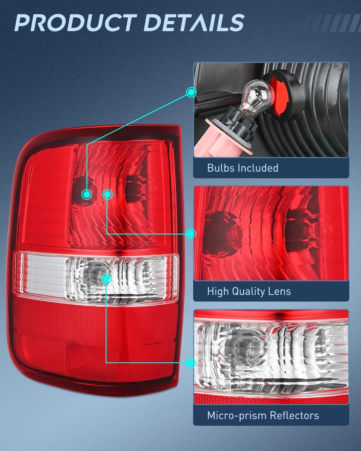 imageNilight Taillight Assembly Compatible with 2004 2005 2006 2007 2008 Ford F150 Rear Tail Light Lamp Replacement OE Style Driver Side and Passenger SideDriver Side