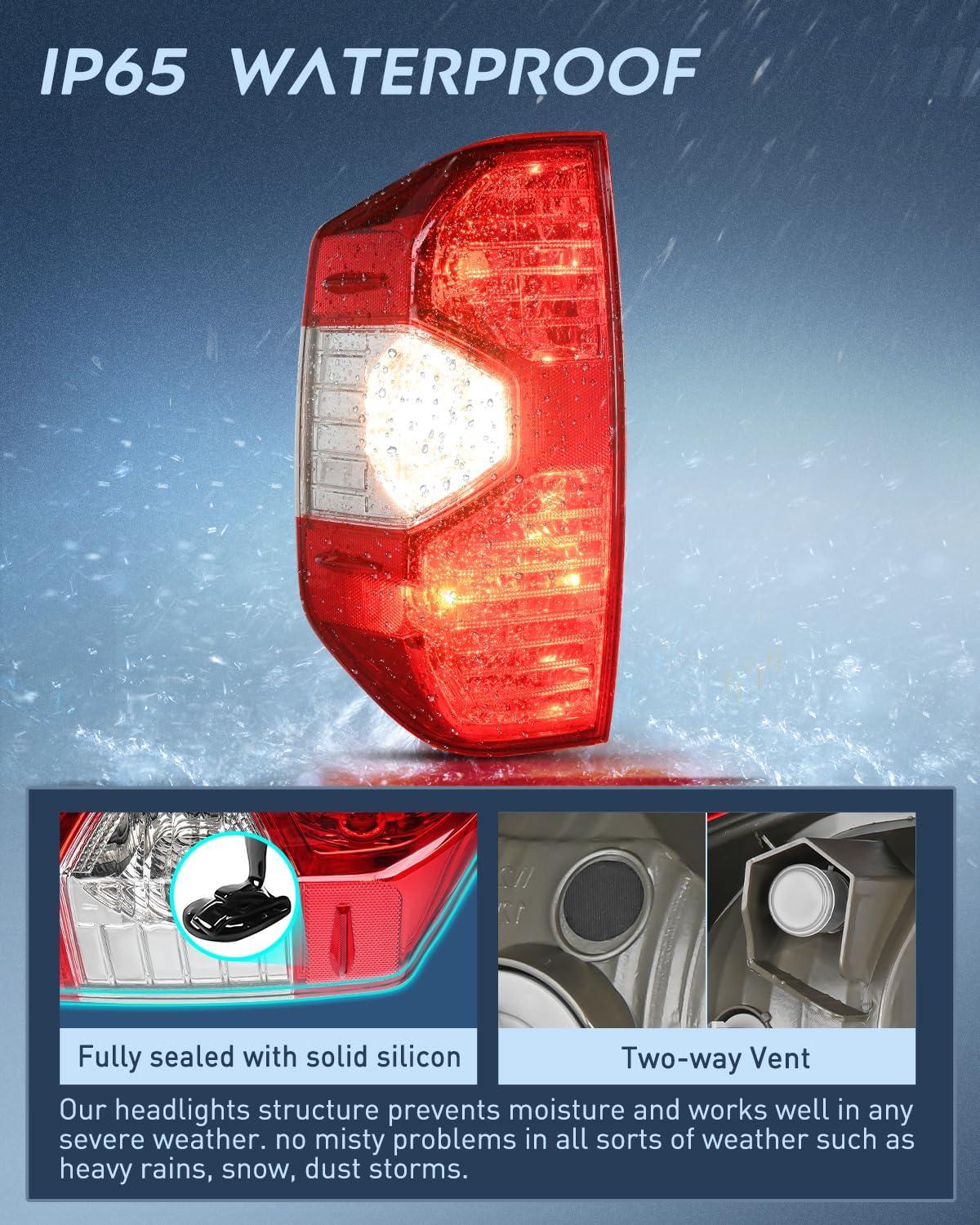 imageNilight Taillight Assembly Compatible with 2014 2015 2016 2017 2018 2019 2020 2021 Toyota Tundra Rear Lamp Replacement OE Style Driver SideDriver Side