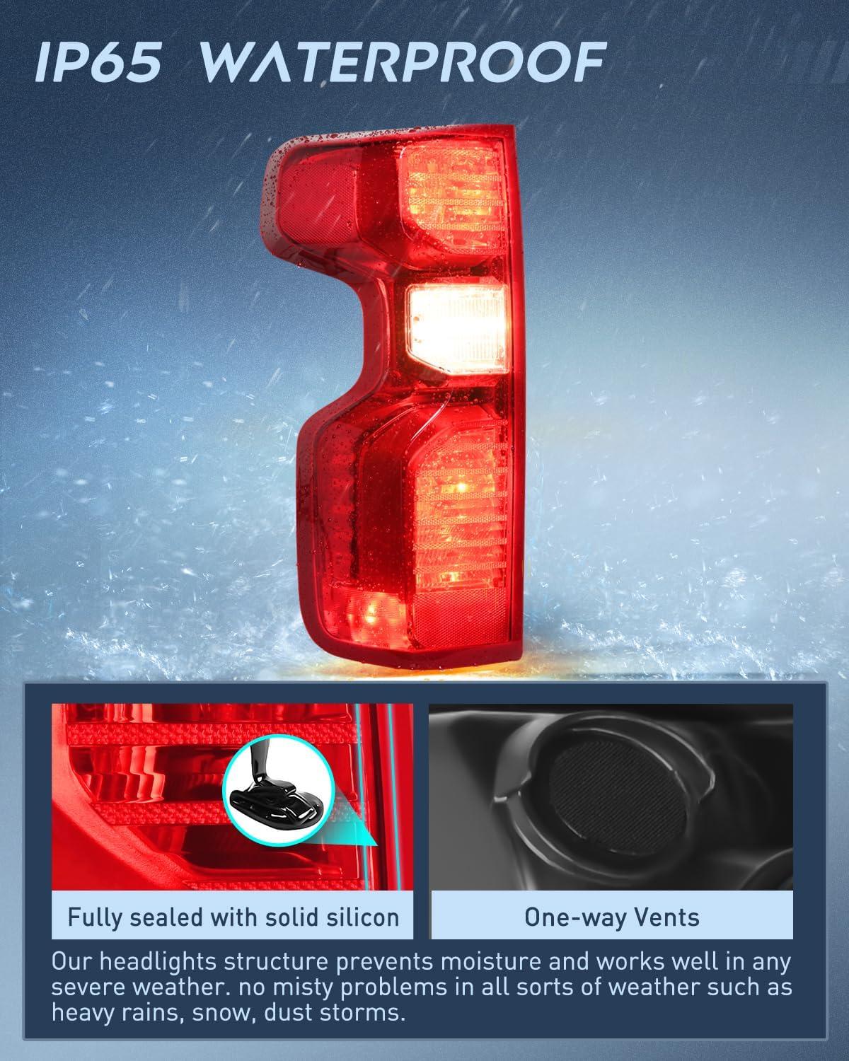 imageNilight Taillight Assembly Compatible with 2019 2020 2021 2022 2023 2024 Chevy Silverado 1500 20202024 Silverado 2500HD 3500HD Rear Lamp Replacement OE Style Passenger SideDriver Side