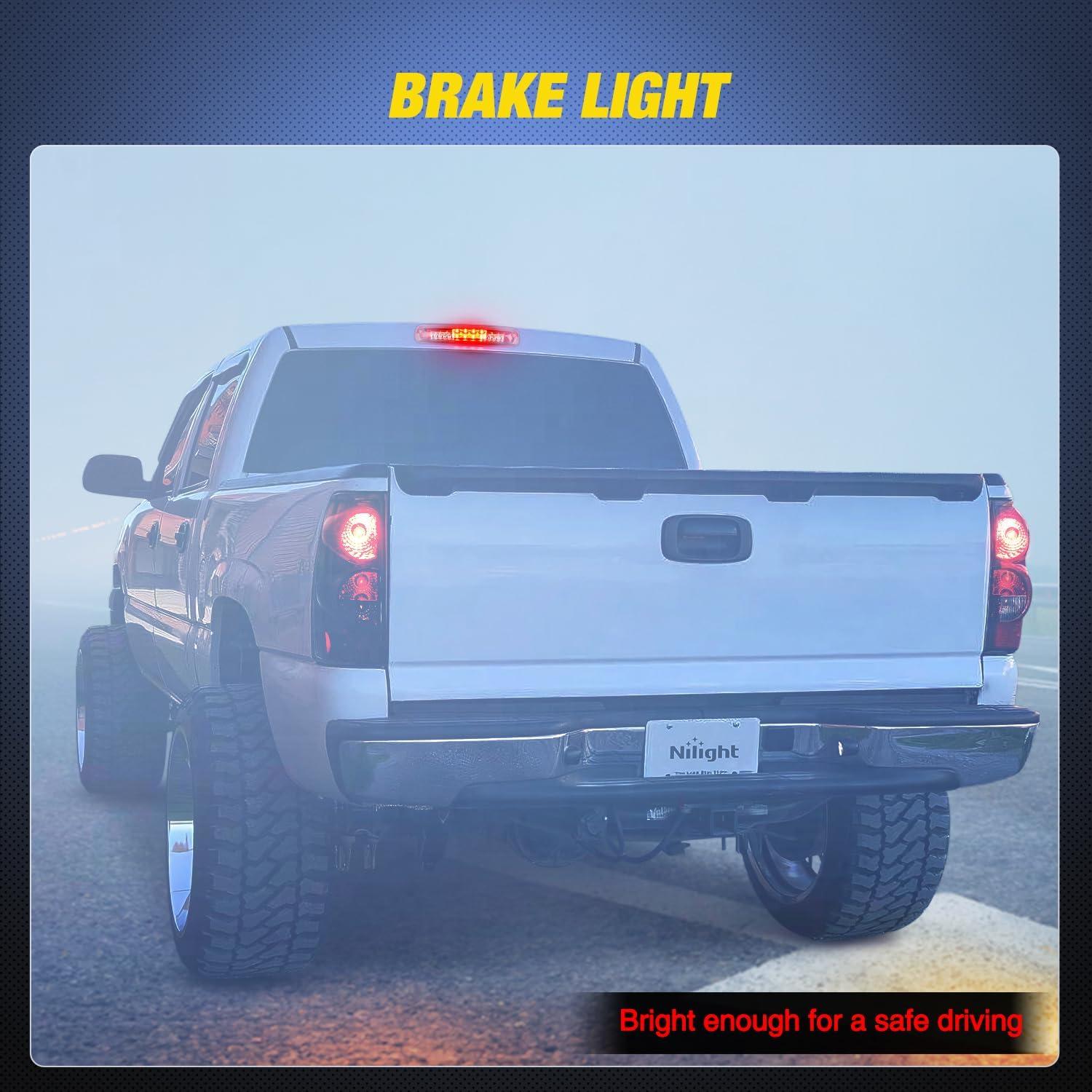 imageNilight Third Brake Light Tail High Mount 3rd Stop Cargo Reverse LED Lights Red Lens Compatible with Chevy Colorado and GMC Canyon 2004 2005 2006 2007 2008 2009 2010 2011 2012 Pickup TruckRed Lens