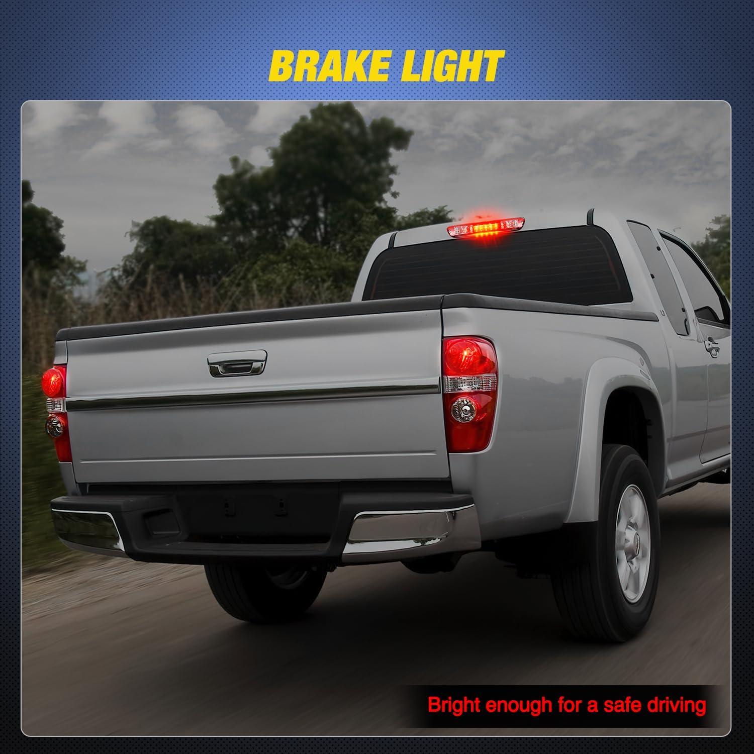 imageNilight Third Brake Light Tail High Mount 3rd Stop Cargo Reverse LED Lights Red Lens Compatible with Chevy Colorado and GMC Canyon 2004 2005 2006 2007 2008 2009 2010 2011 2012 Pickup TruckRed Lens