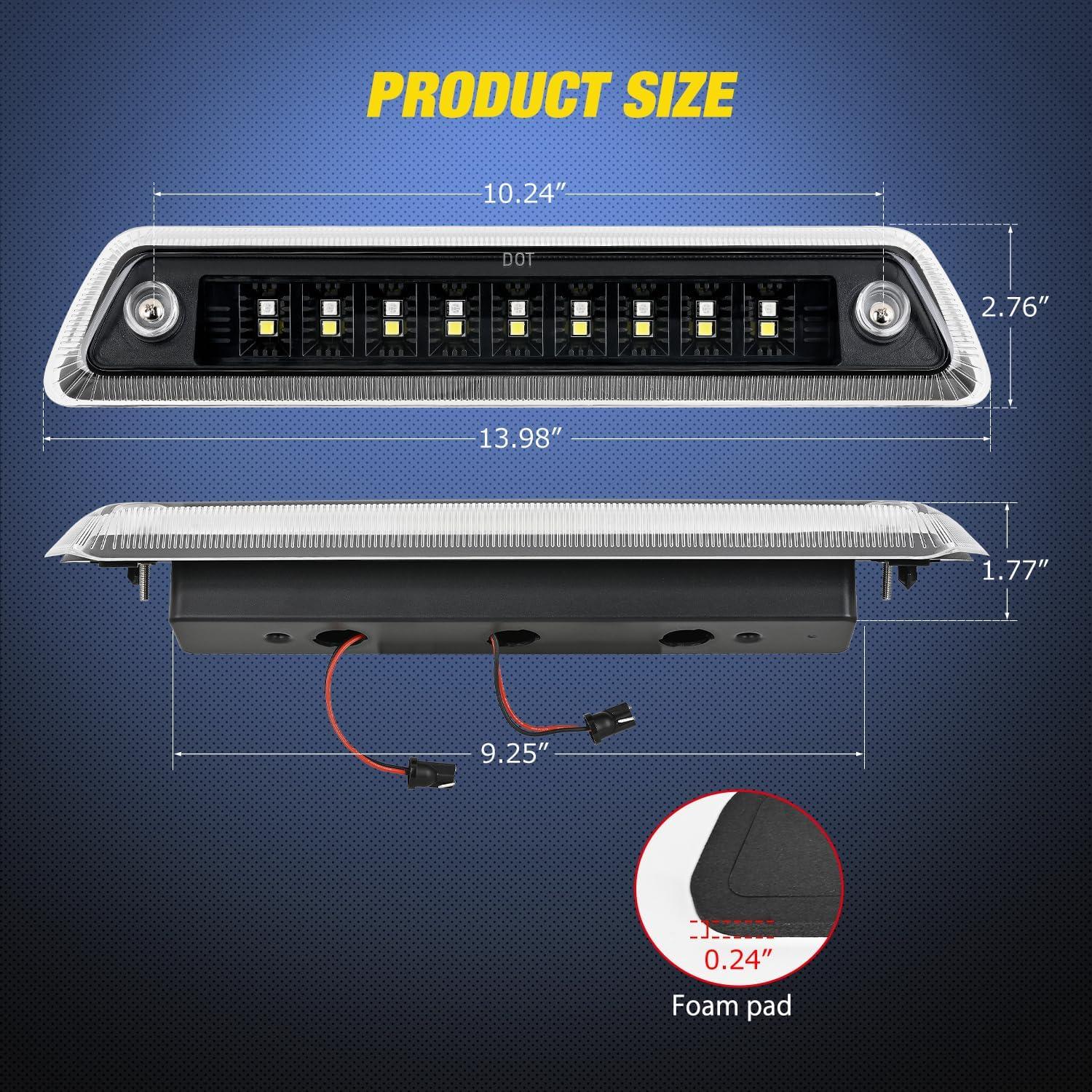 imageNilight Third Brake Light Tail High Mount 3rd Stop Cargo Reverse LED Lights Red Lens Compatible with Chevy Colorado and GMC Canyon 2004 2005 2006 2007 2008 2009 2010 2011 2012 Pickup TruckClear Lens