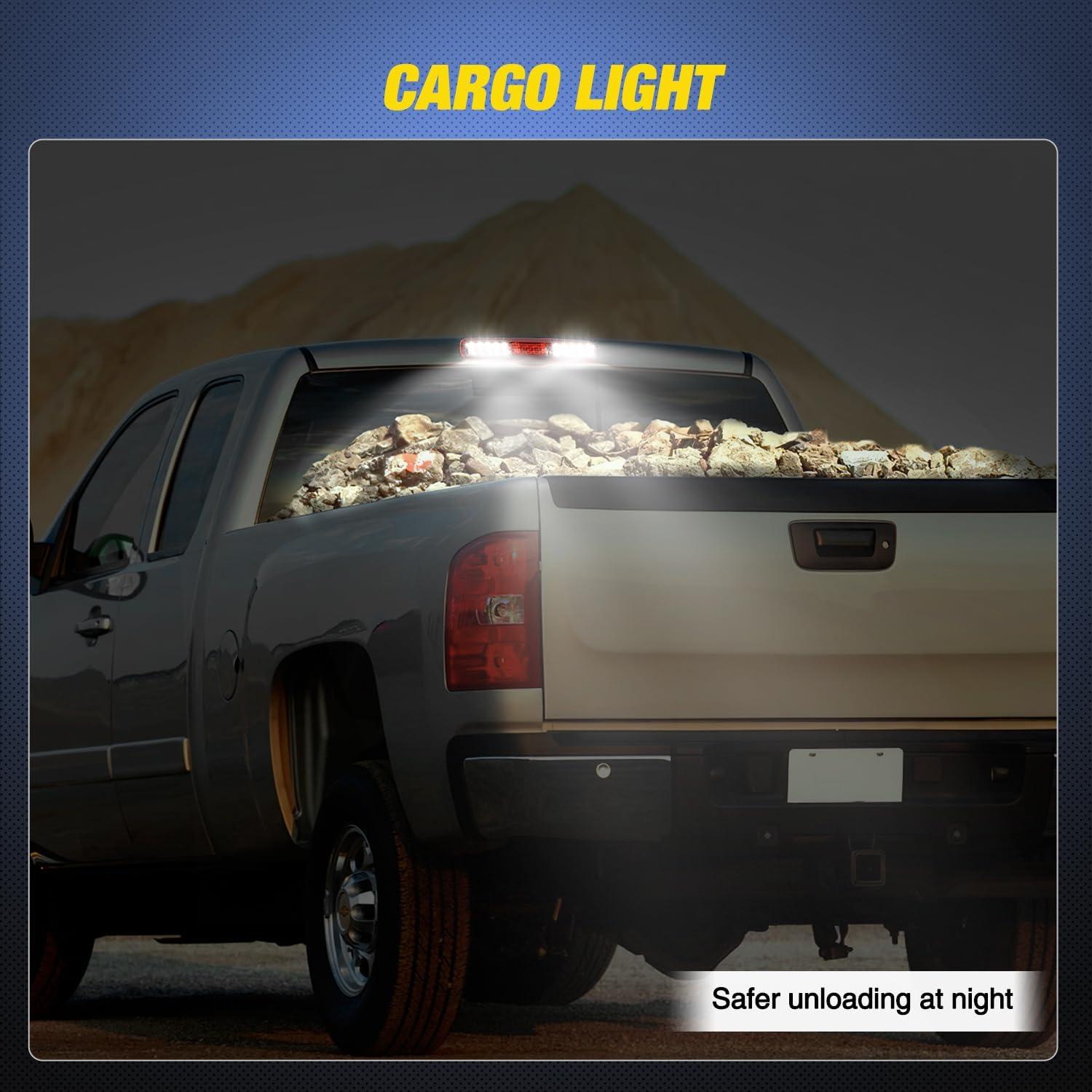 imageNilight Third Brake Light Tail High Mount 3rd Stop Cargo Reverse LED Lights Red Lens Compatible with Chevy Colorado and GMC Canyon 2004 2005 2006 2007 2008 2009 2010 2011 2012 Pickup TruckRed Lens