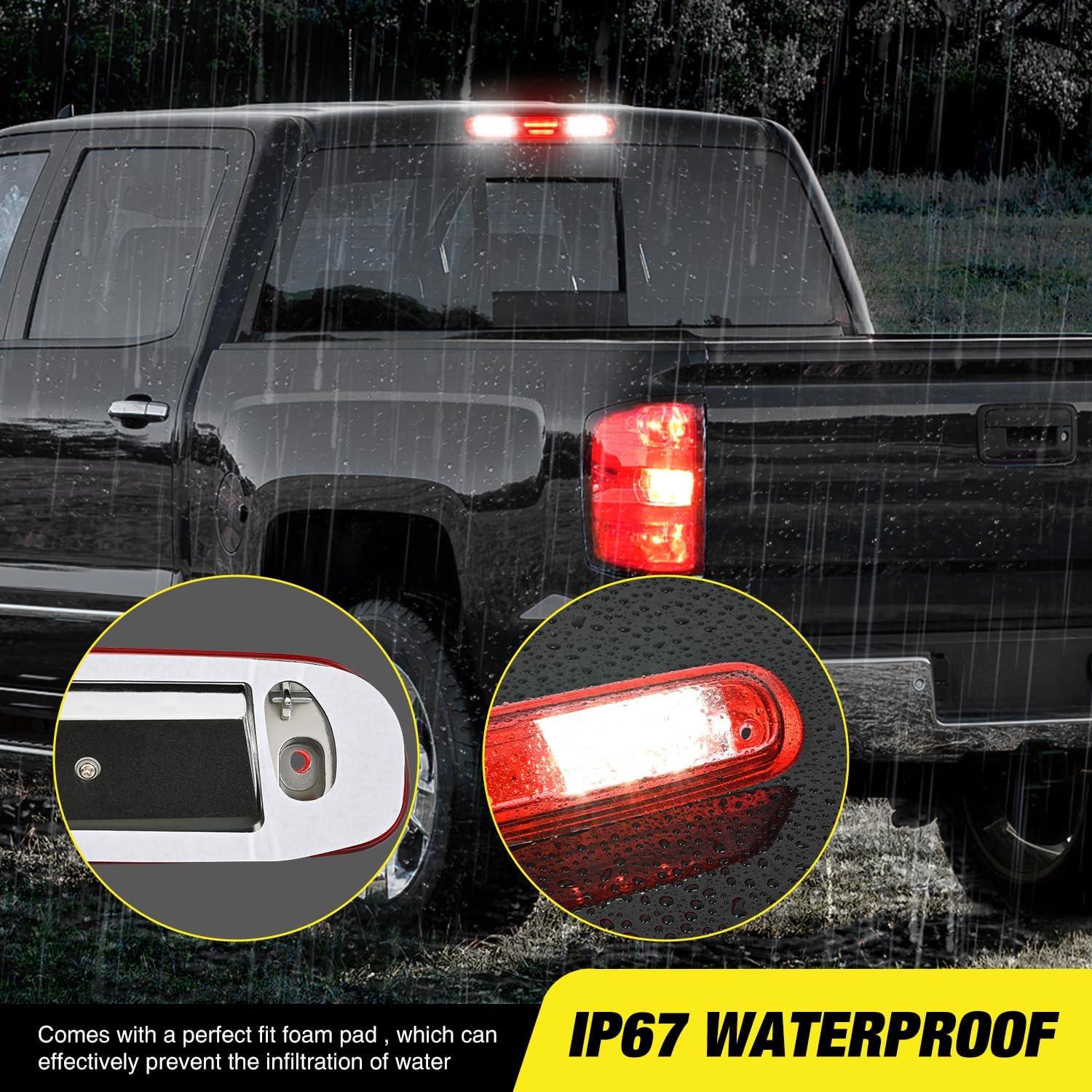 imageNilight Third Brake Light Tail High Mount 3rd Stop Cargo Reverse LED Lights Red Lens Compatible with Chevy Colorado and GMC Canyon 2004 2005 2006 2007 2008 2009 2010 2011 2012 Pickup TruckRed Lens