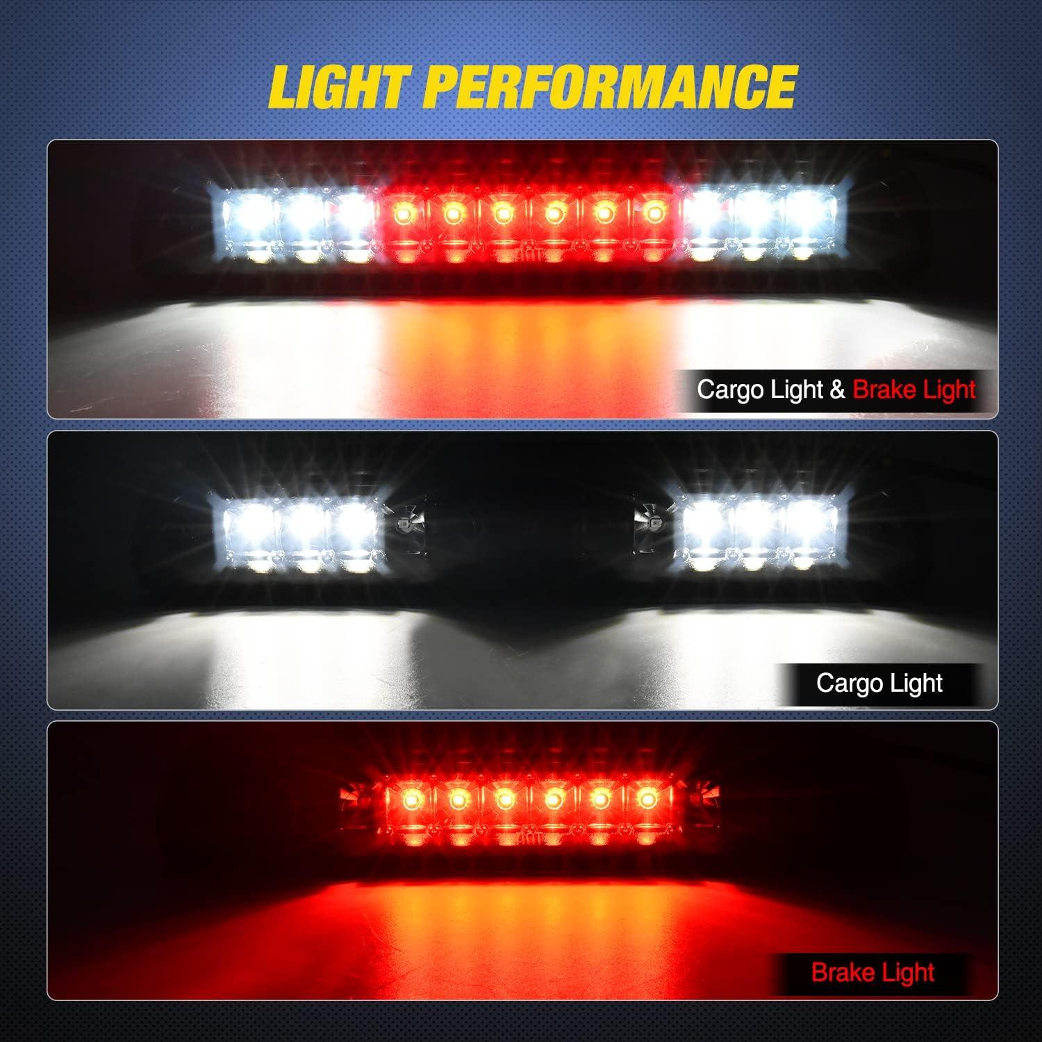 imageNilight Third Brake Light Tail High Mount 3rd Stop Cargo Reverse LED Lights Red Lens Compatible with Chevy Colorado and GMC Canyon 2004 2005 2006 2007 2008 2009 2010 2011 2012 Pickup Truckred