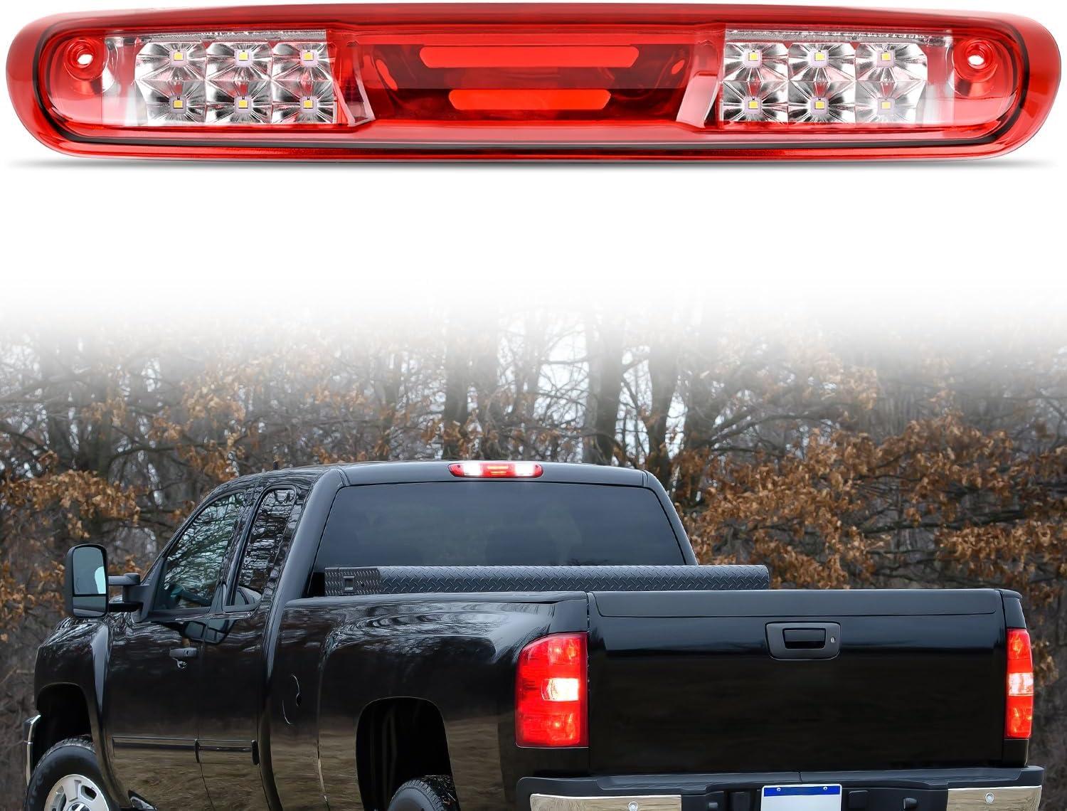 imageNilight Third Brake Light Tail High Mount 3rd Stop Cargo Reverse LED Lights Red Lens Compatible with Chevy Colorado and GMC Canyon 2004 2005 2006 2007 2008 2009 2010 2011 2012 Pickup TruckRed Lens