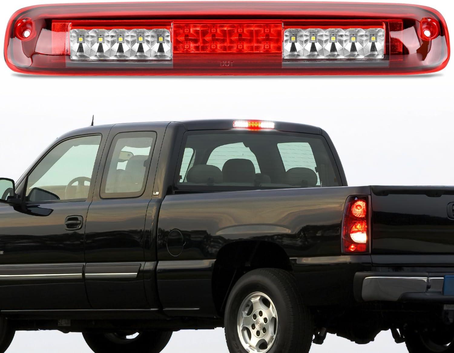 imageNilight Third Brake Light Tail High Mount 3rd Stop Cargo Reverse LED Lights Red Lens Compatible with Chevy Colorado and GMC Canyon 2004 2005 2006 2007 2008 2009 2010 2011 2012 Pickup TruckRed Lens