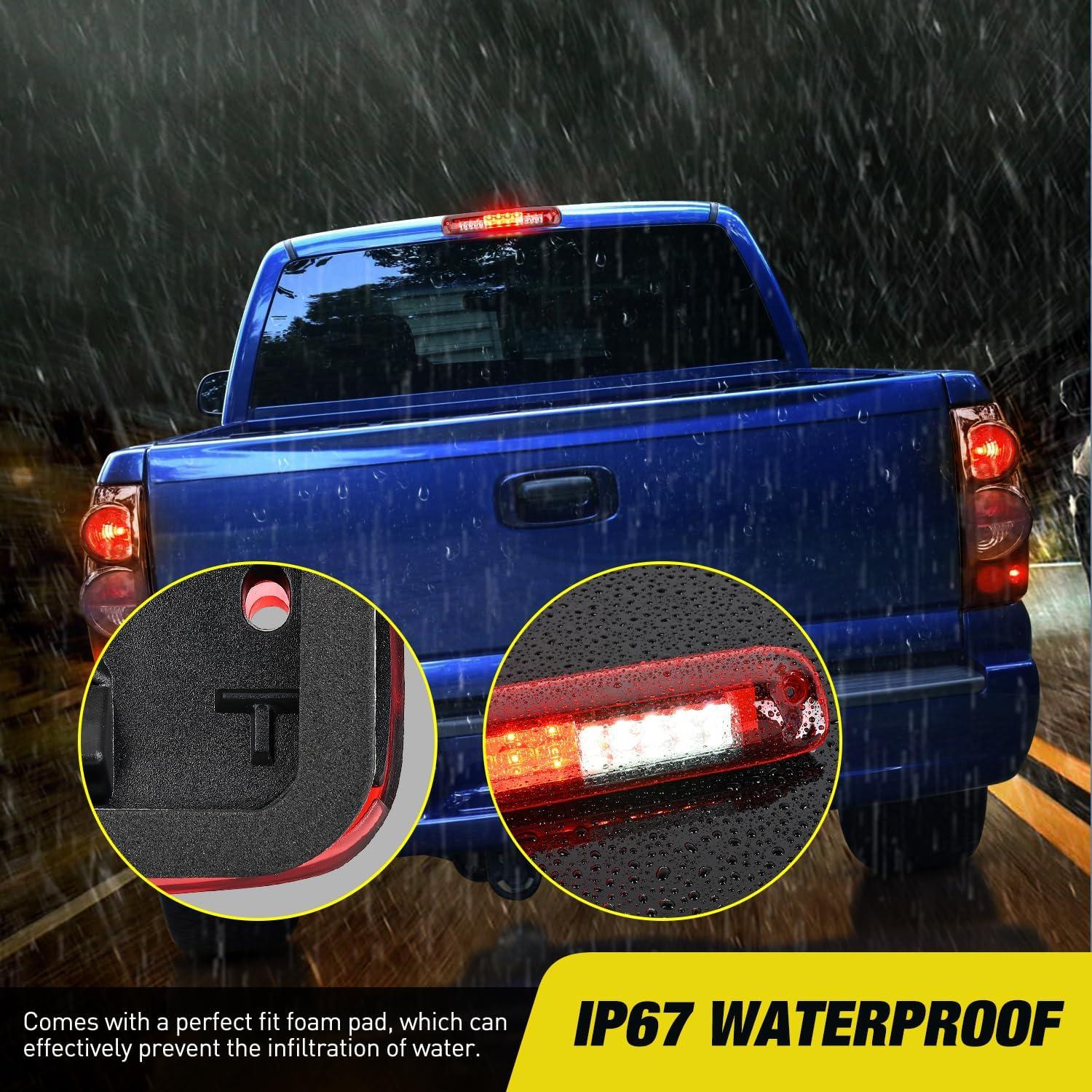 imageNilight Third Brake Light Tail High Mount 3rd Stop Cargo Reverse LED Lights Red Lens Compatible with Chevy Colorado and GMC Canyon 2004 2005 2006 2007 2008 2009 2010 2011 2012 Pickup TruckRed Lens