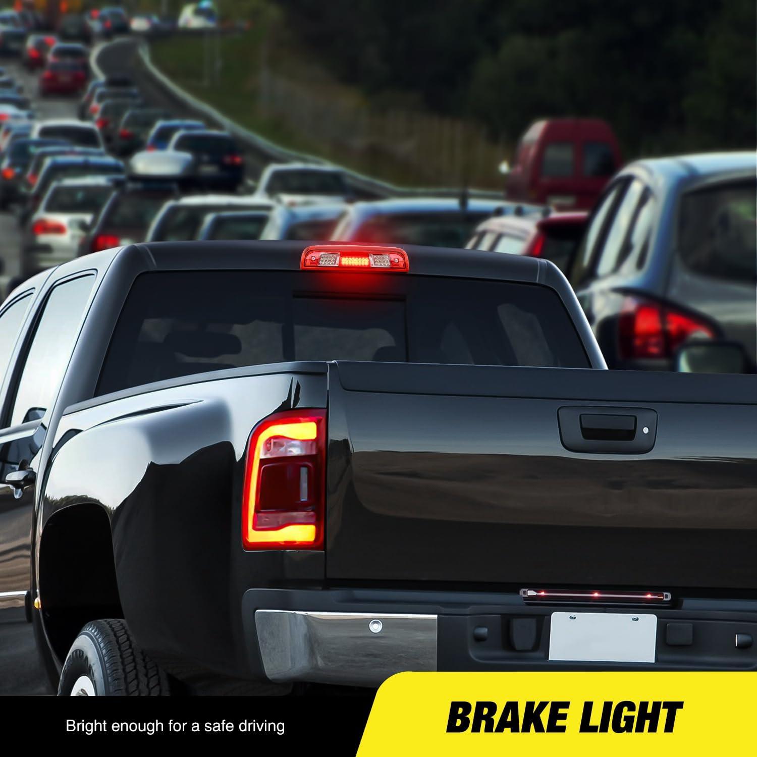 imageNilight Third Brake Light Tail High Mount 3rd Stop Cargo Reverse LED Lights Red Lens Compatible with Chevy Colorado and GMC Canyon 2004 2005 2006 2007 2008 2009 2010 2011 2012 Pickup TruckRed Lens