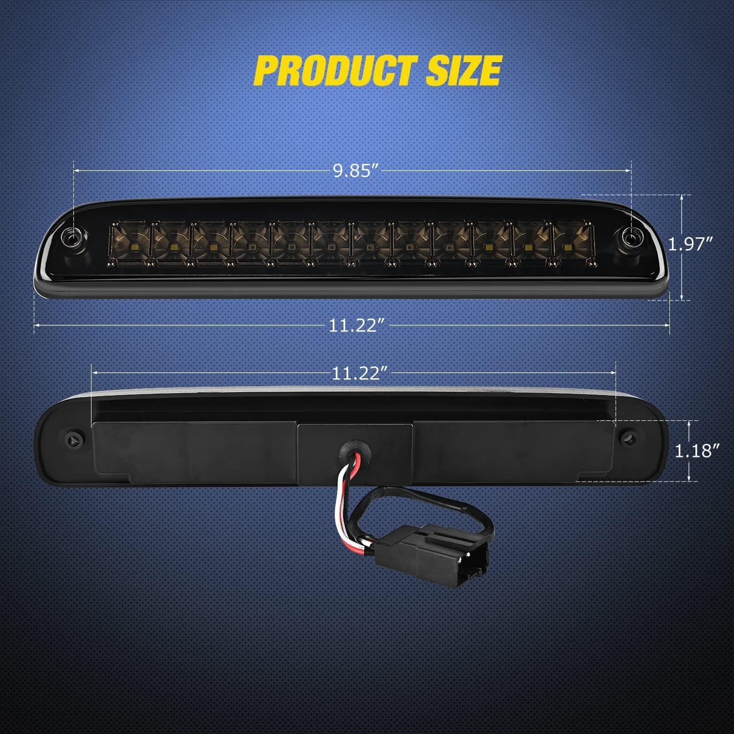 imageNilight Third Brake Light Tail High Mount 3rd Stop Cargo Reverse LED Lights Red Lens Compatible with Chevy Colorado and GMC Canyon 2004 2005 2006 2007 2008 2009 2010 2011 2012 Pickup Truckred