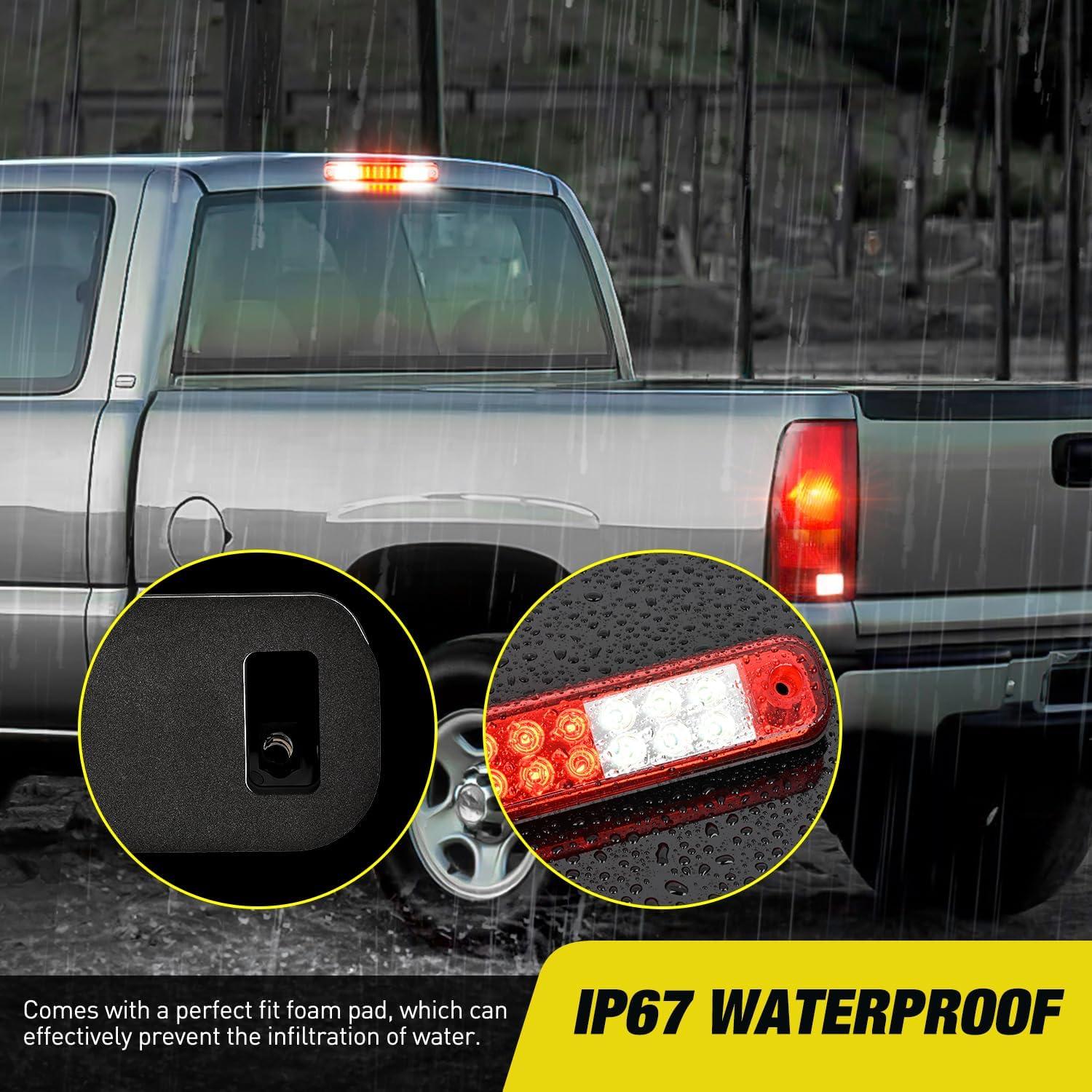 imageNilight Third Brake Light Tail High Mount 3rd Stop Cargo Reverse LED Lights Red Lens Compatible with Chevy Colorado and GMC Canyon 2004 2005 2006 2007 2008 2009 2010 2011 2012 Pickup TruckRed Lens