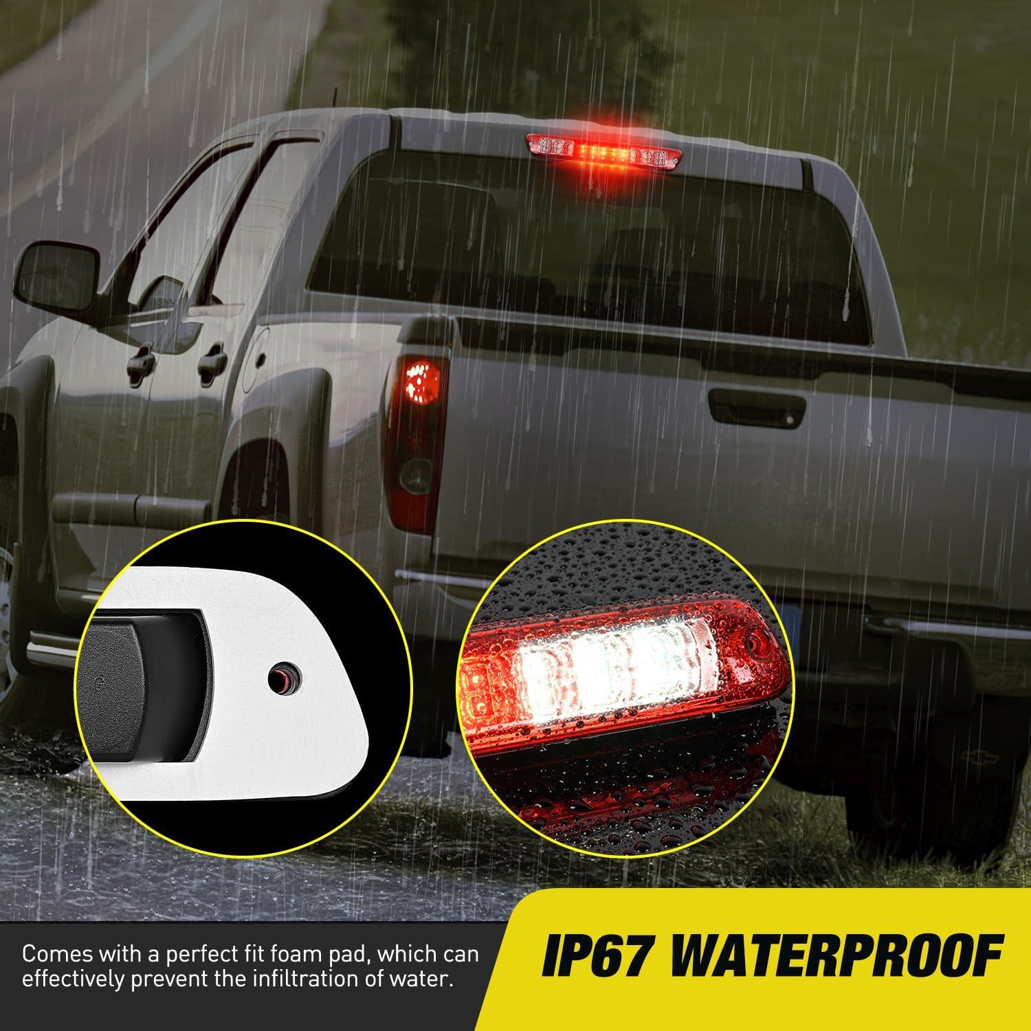 imageNilight Third Brake Light Tail High Mount 3rd Stop Cargo Reverse LED Lights Red Lens Compatible with Chevy Colorado and GMC Canyon 2004 2005 2006 2007 2008 2009 2010 2011 2012 Pickup TruckRed Lens