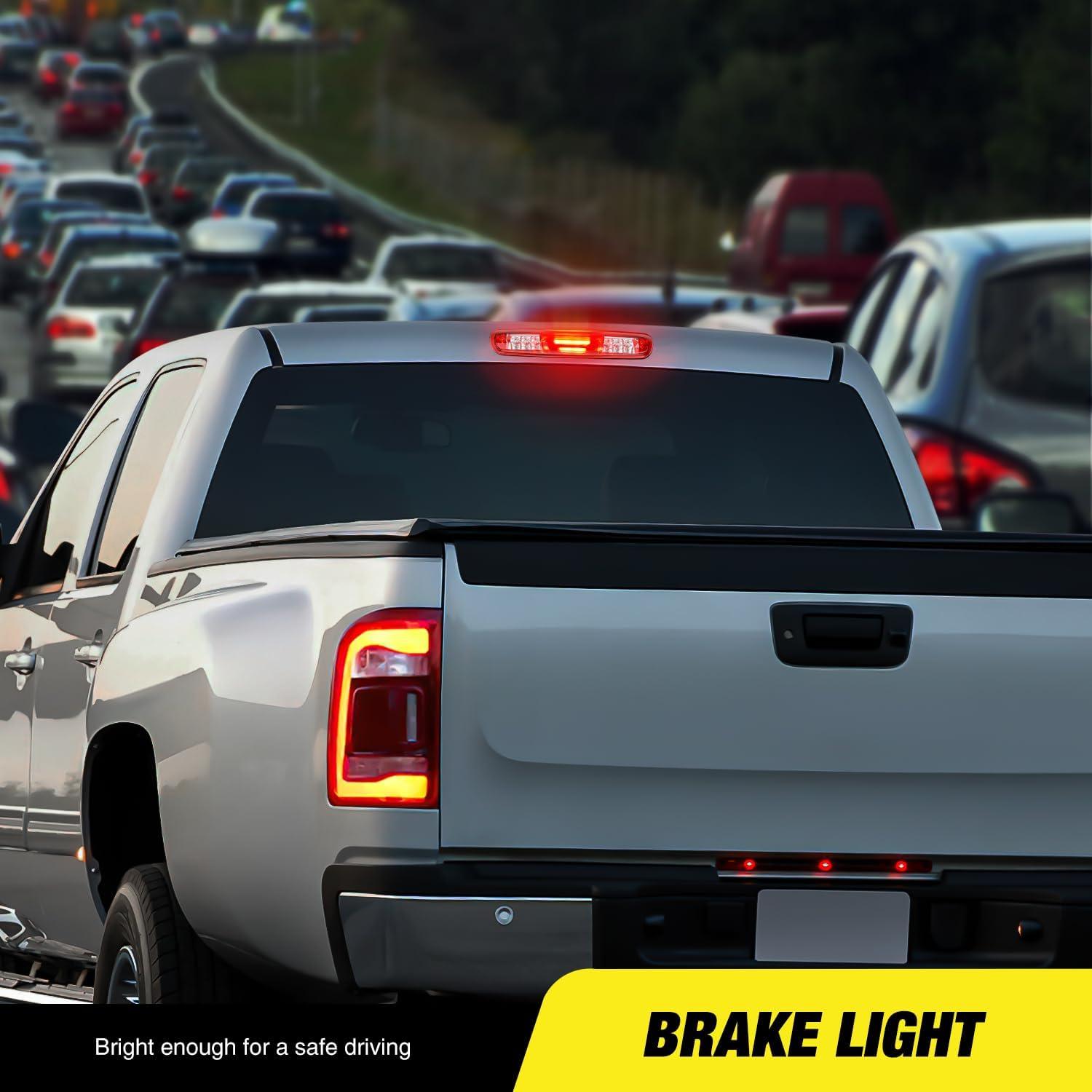 imageNilight Third Brake Light Tail High Mount 3rd Stop Cargo Reverse LED Lights Red Lens Compatible with Chevy Colorado and GMC Canyon 2004 2005 2006 2007 2008 2009 2010 2011 2012 Pickup TruckRed Lens