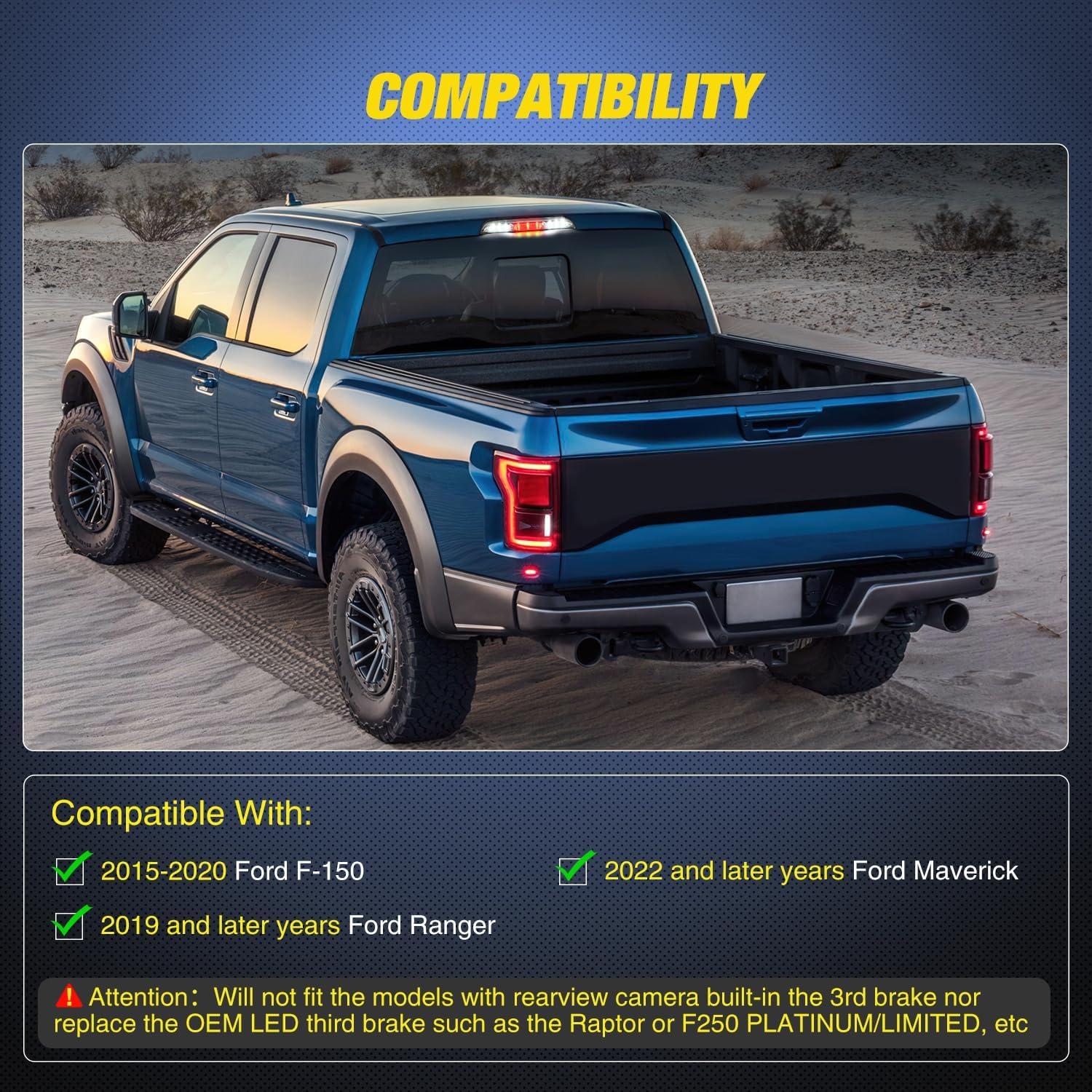 imageNilight Third Brake Light Tail High Mount 3rd Stop Cargo Reverse LED Lights Red Lens Compatible with Chevy Colorado and GMC Canyon 2004 2005 2006 2007 2008 2009 2010 2011 2012 Pickup TruckClear Lens