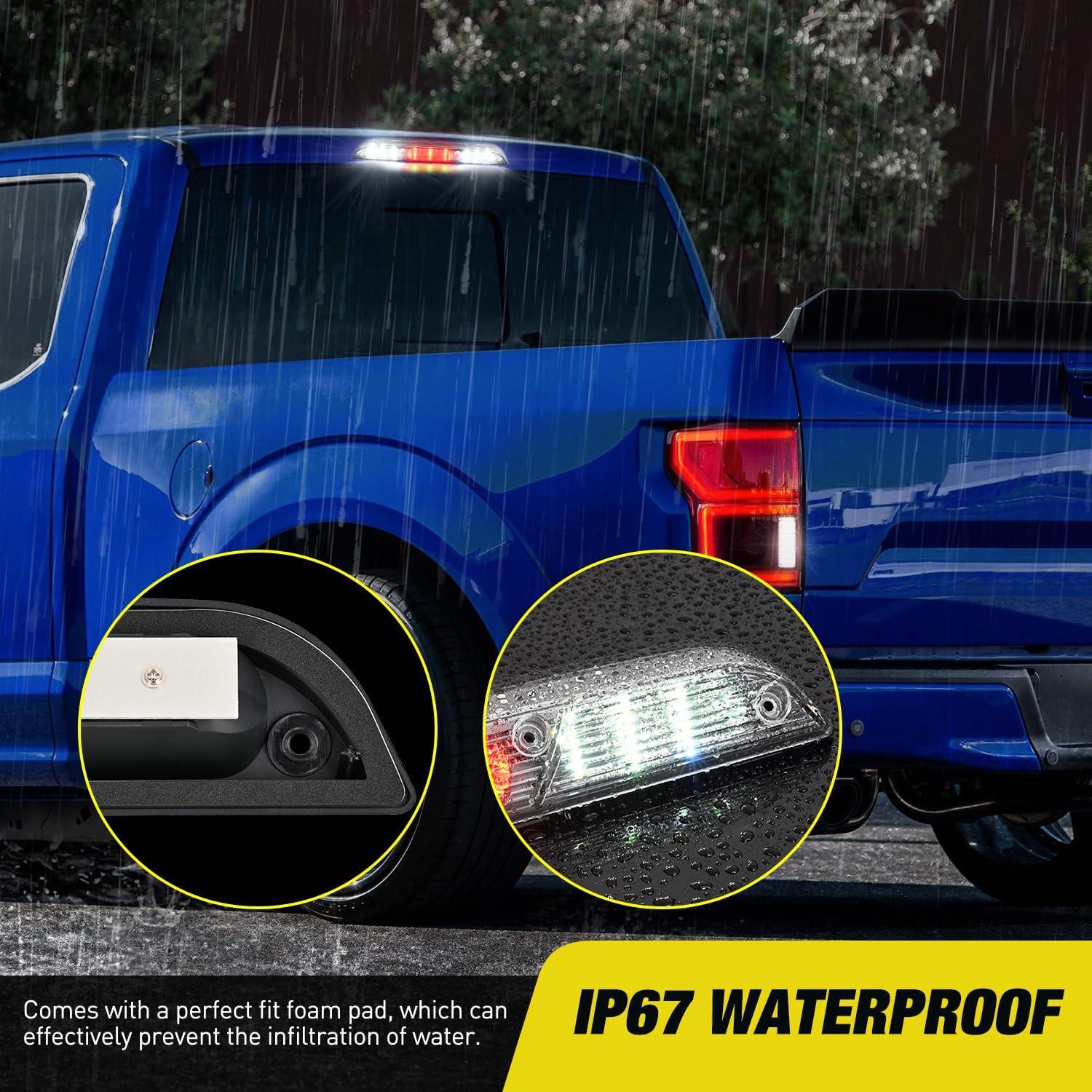 imageNilight Third Brake Light Tail High Mount 3rd Stop Cargo Reverse LED Lights Red Lens Compatible with Chevy Colorado and GMC Canyon 2004 2005 2006 2007 2008 2009 2010 2011 2012 Pickup TruckClear Lens