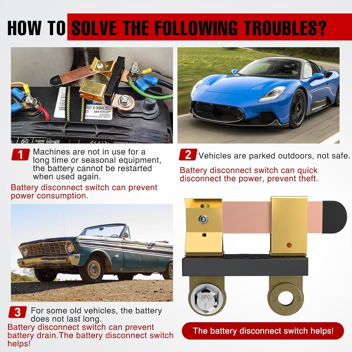 imageNilight Top Post Knife Blade Master Switch 12V 24V 250A Battery Negative Disconnect Shut Off Kill Power Isolator for Car Truck Marine RV Vehicle and Electrical EquipmentSide Post KnifeHorizontal