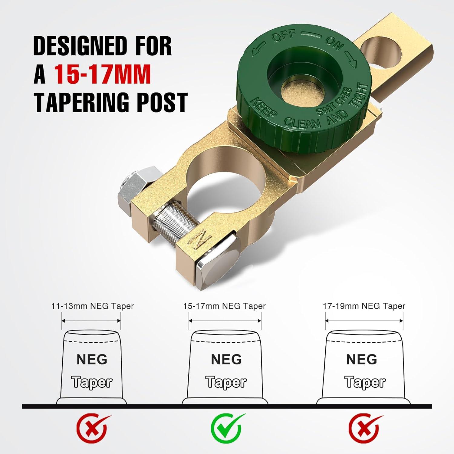 imageNilight Top Post Knife Blade Master Switch 12V 24V 250A Battery Negative Disconnect Shut Off Kill Power Isolator for Car Truck Marine RV Vehicle and Electrical EquipmentTop Post