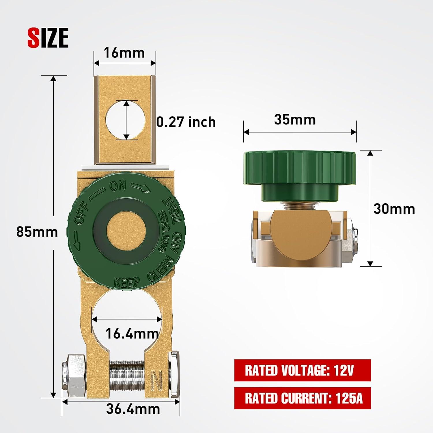 imageNilight Top Post Knife Blade Master Switch 12V 24V 250A Battery Negative Disconnect Shut Off Kill Power Isolator for Car Truck Marine RV Vehicle and Electrical EquipmentTop Post