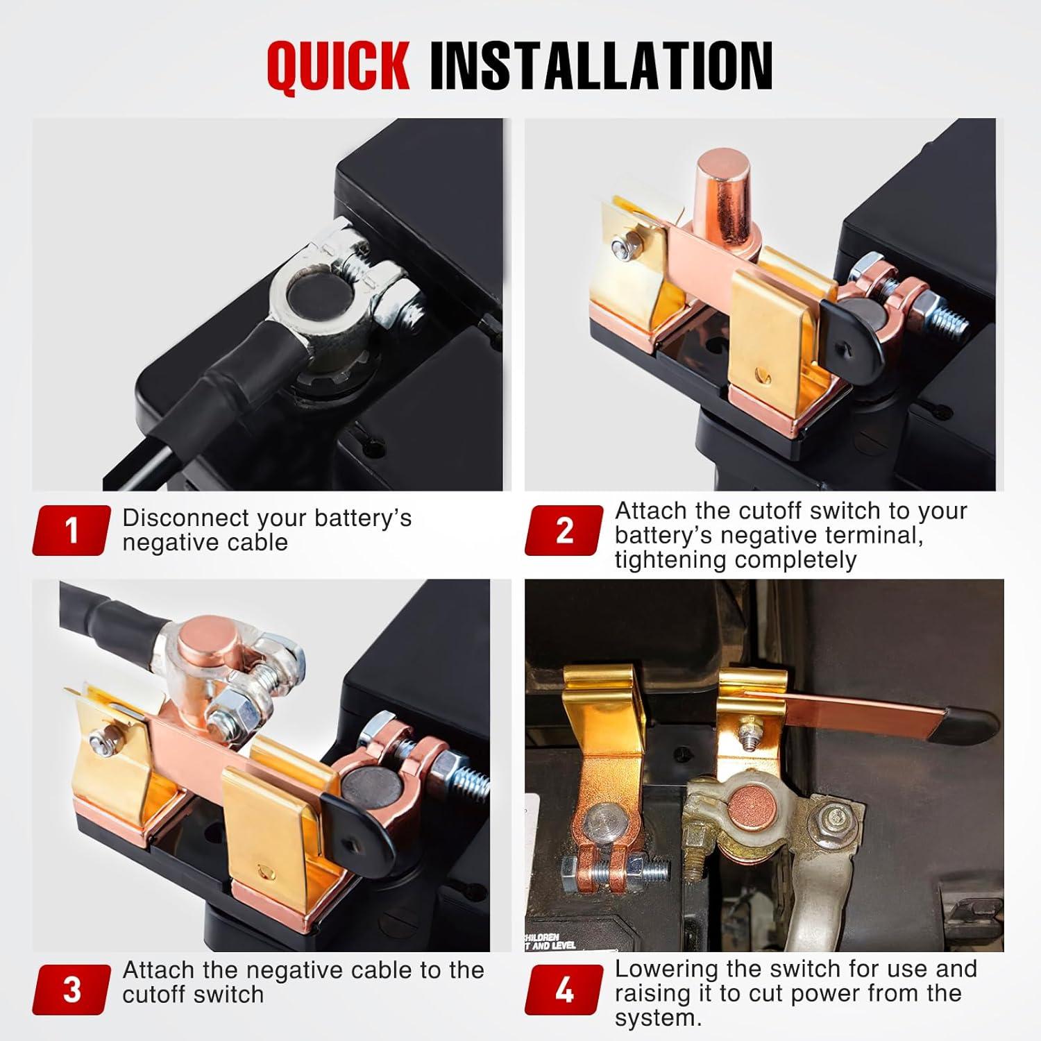 imageNilight Top Post Knife Blade Master Switch 12V 24V 250A Battery Negative Disconnect Shut Off Kill Power Isolator for Car Truck Marine RV Vehicle and Electrical EquipmentTop PostVertical