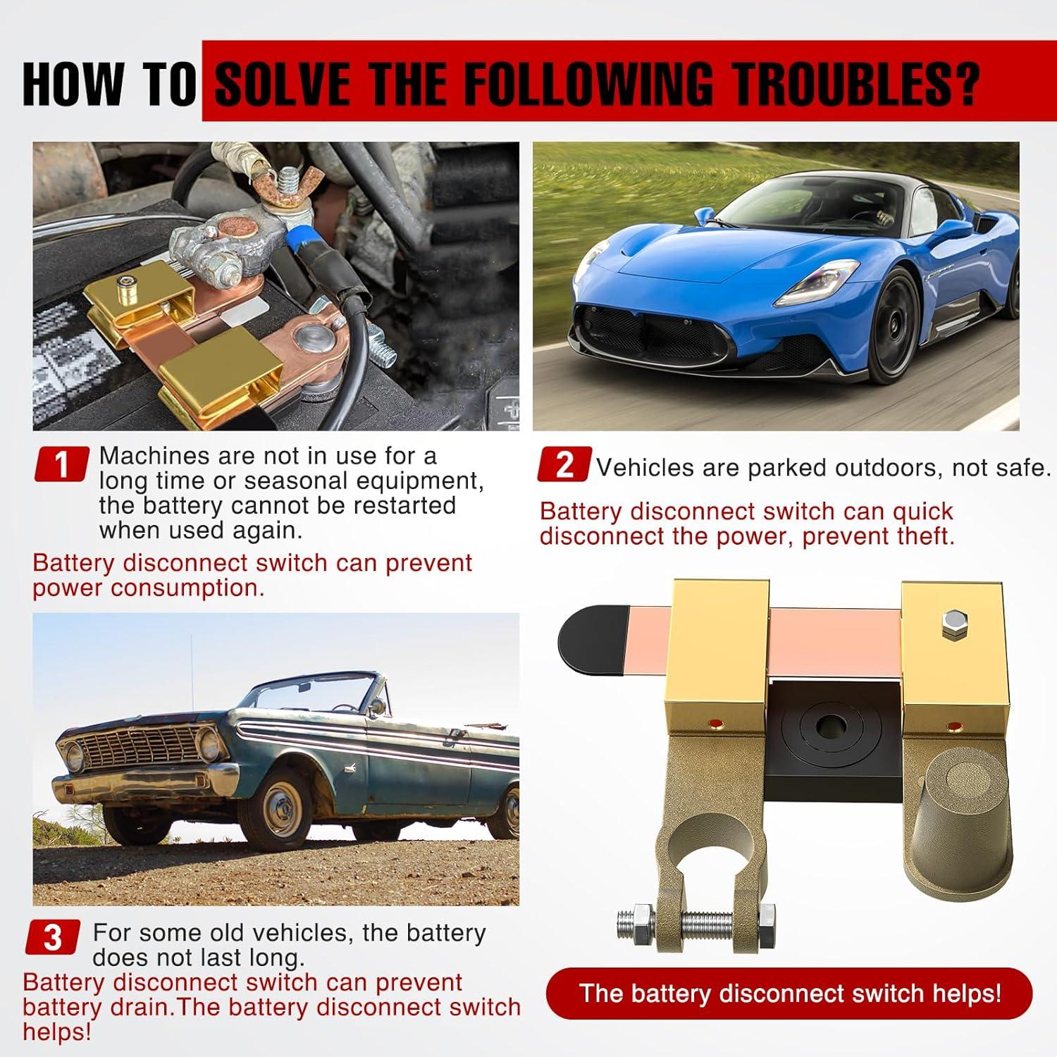 imageNilight Top Post Knife Blade Master Switch 12V 24V 250A Battery Negative Disconnect Shut Off Kill Power Isolator for Car Truck Marine RV Vehicle and Electrical EquipmentTop  Side PostVerticalHorizontal