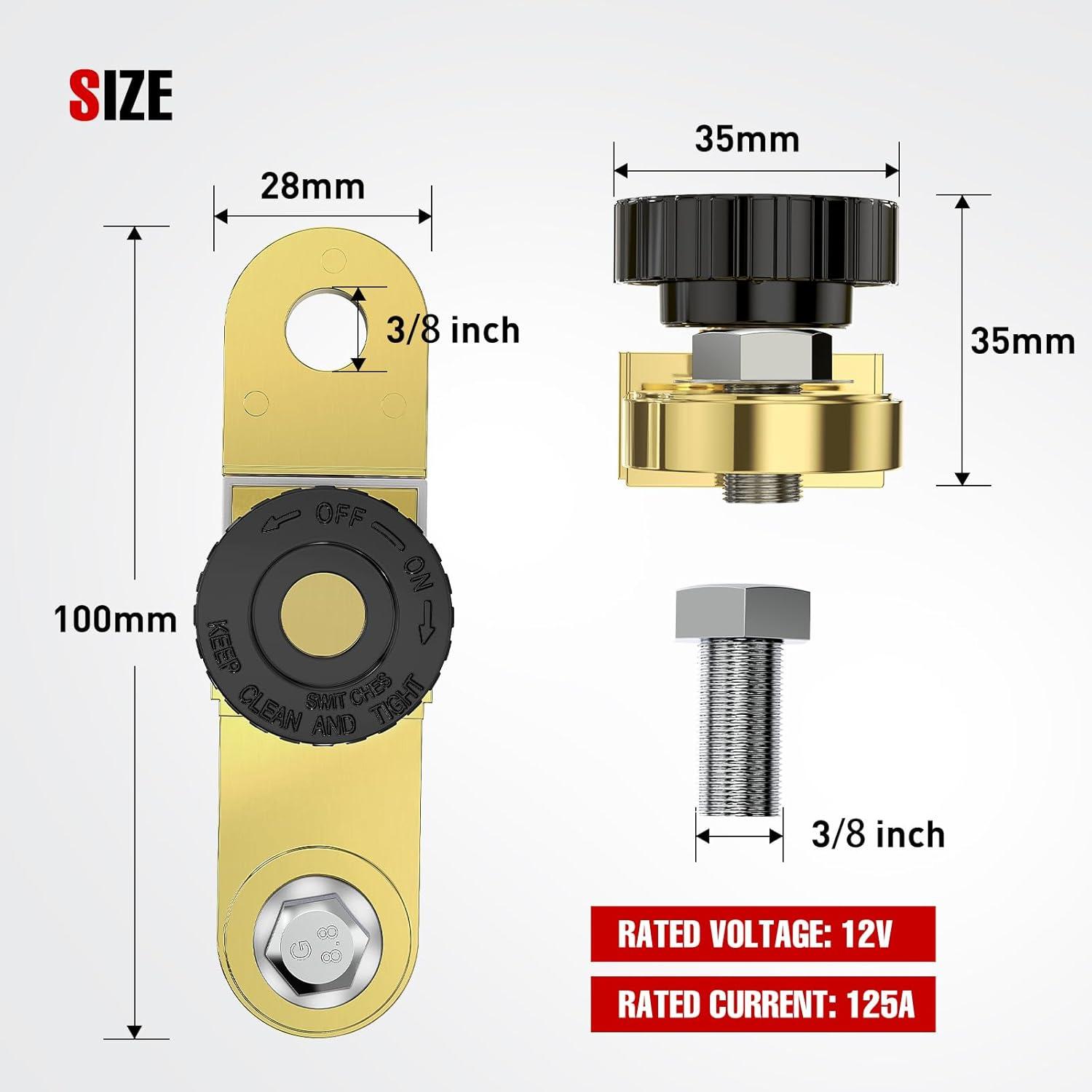 imageNilight Top Post Knife Blade Master Switch 12V 24V 250A Battery Negative Disconnect Shut Off Kill Power Isolator for Car Truck Marine RV Vehicle and Electrical EquipmentSide Post