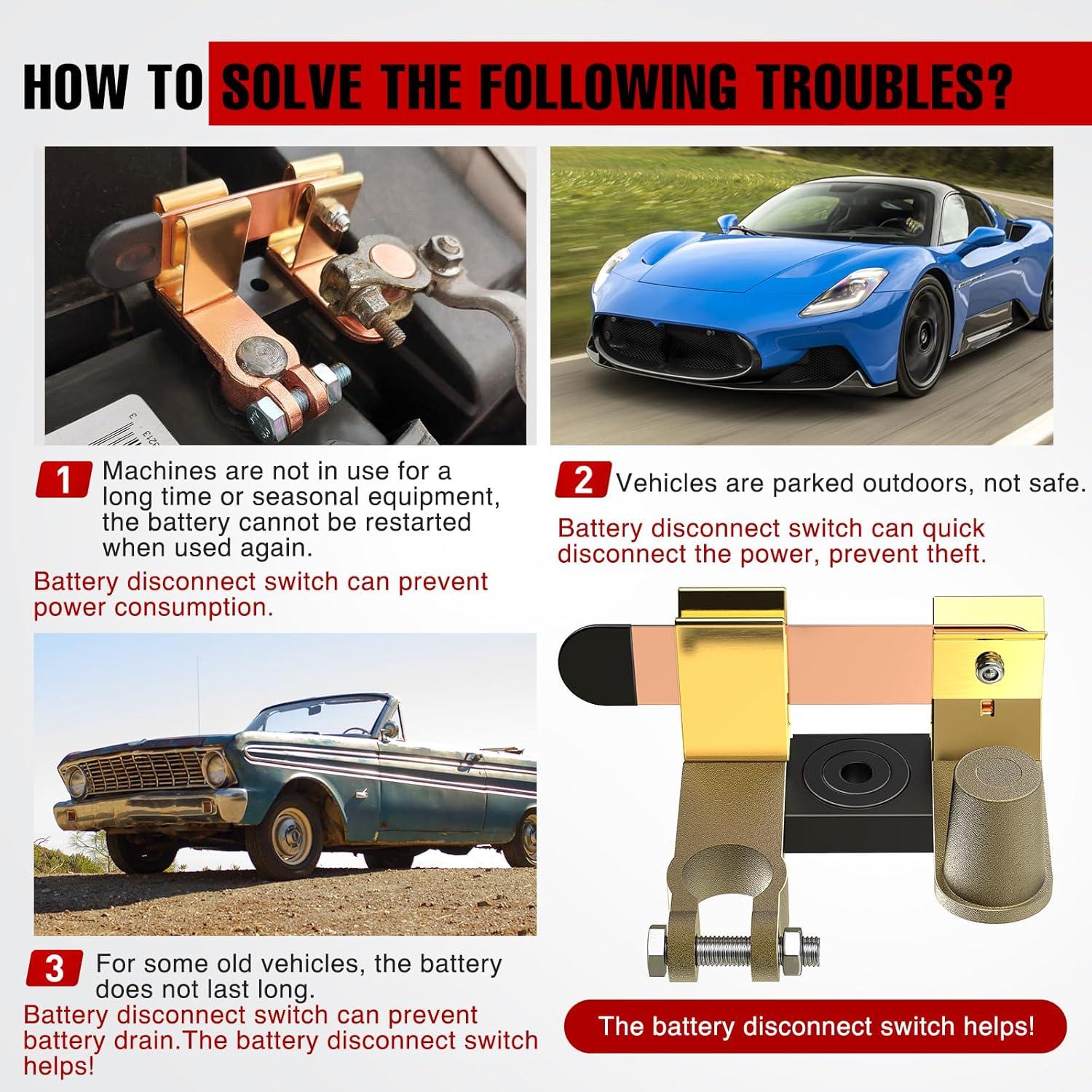 imageNilight Top Post Knife Blade Master Switch 12V 24V 250A Battery Negative Disconnect Shut Off Kill Power Isolator for Car Truck Marine RV Vehicle and Electrical EquipmentTop PostVertical