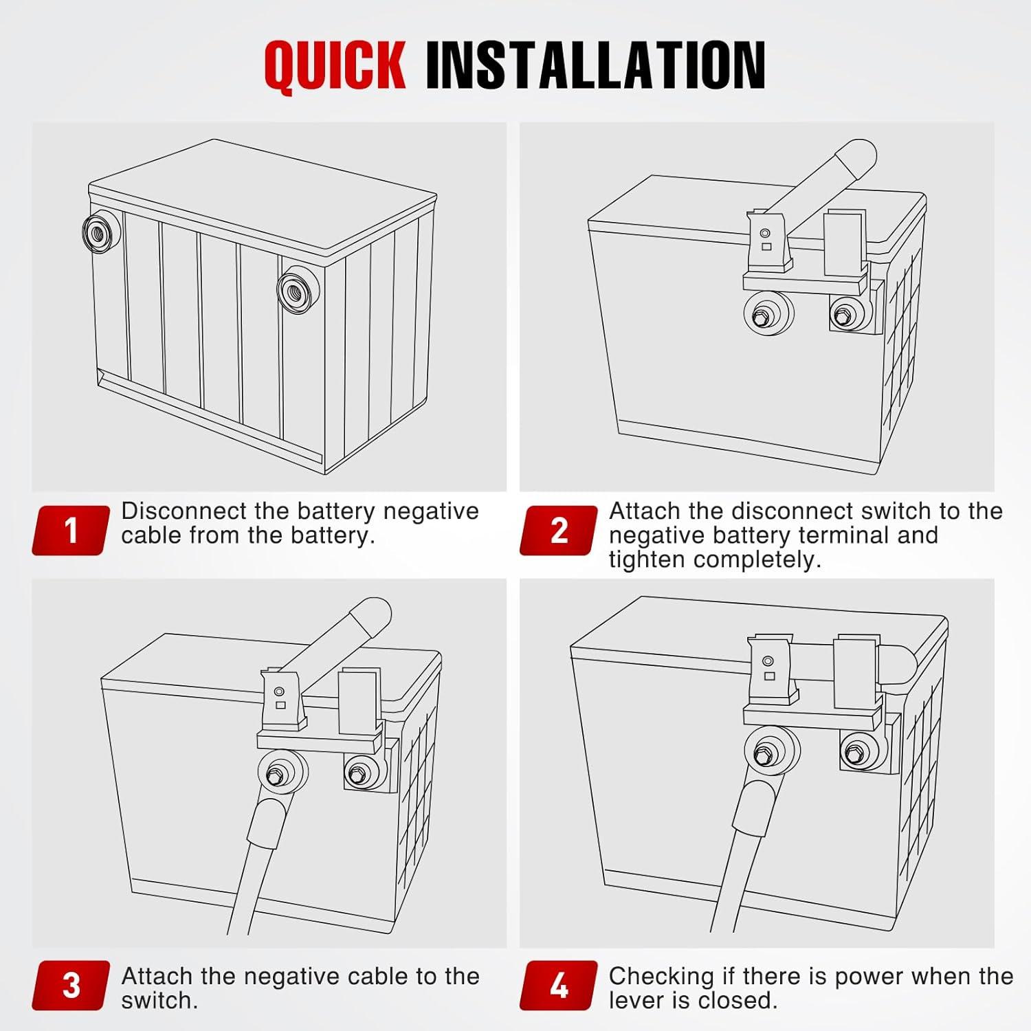 imageNilight Top Post Knife Blade Master Switch 12V 24V 250A Battery Negative Disconnect Shut Off Kill Power Isolator for Car Truck Marine RV Vehicle and Electrical EquipmentSide Post KnifeHorizontal